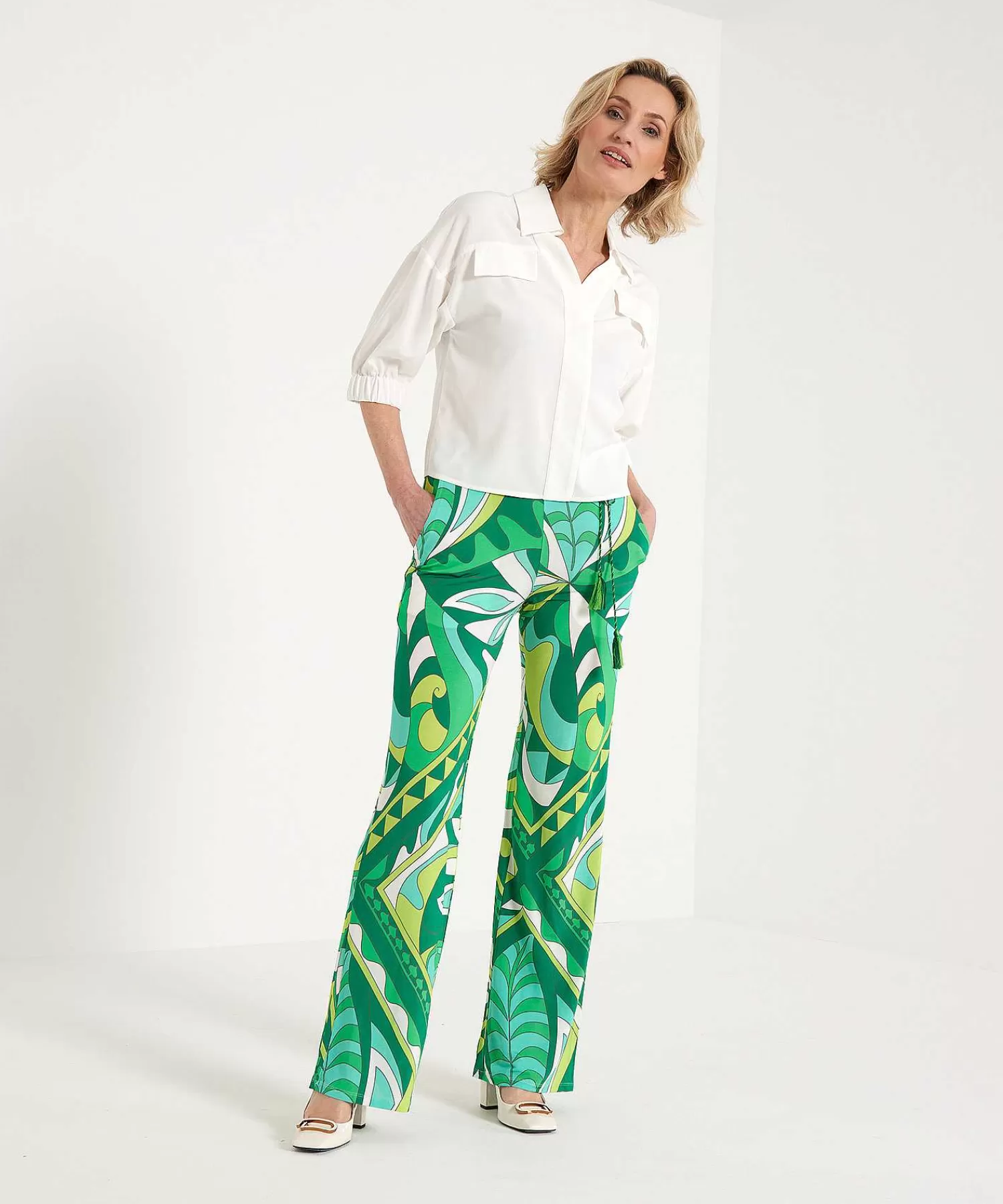 Broeken^Ana Alcazar Slinky Broek Retro Leafprint