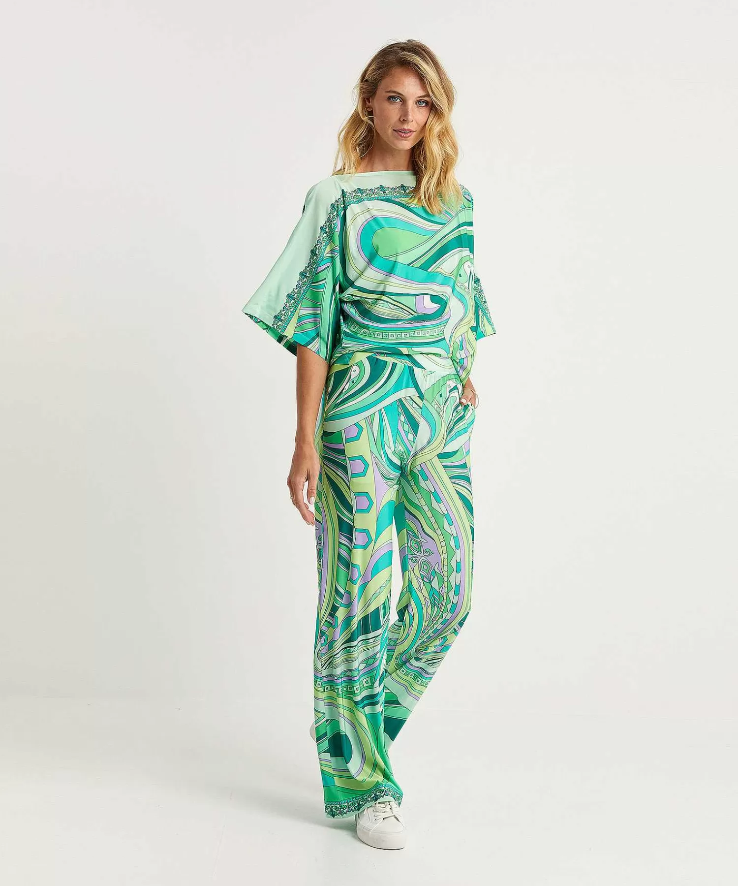 Broeken^Ana Alcazar Slinky Palazzo Broek Multicolor