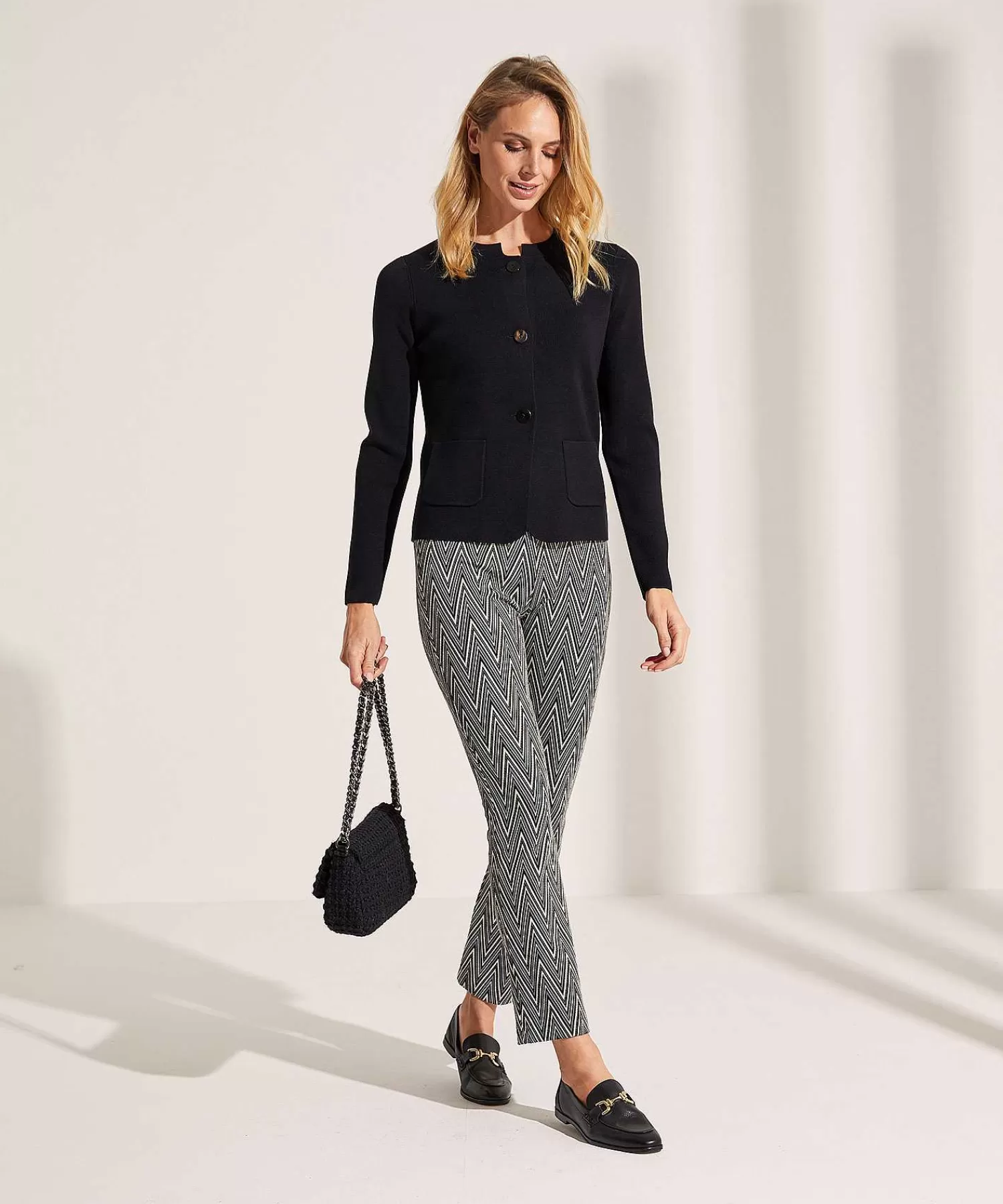 Broeken^Brax Jacquard Kick Flare Broek Malou