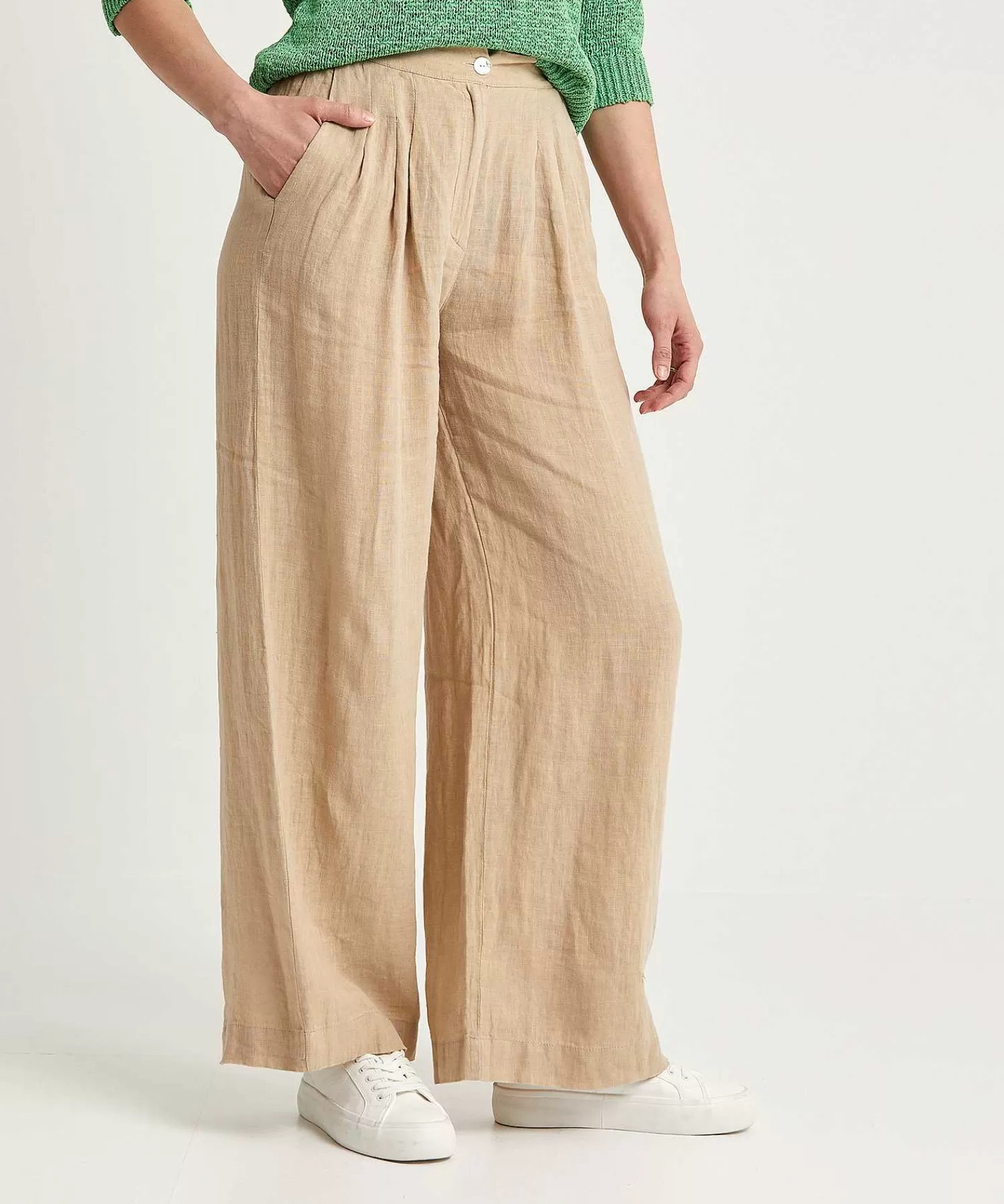 Broeken^By-Bar Linnen Wide Leg Broek Eli