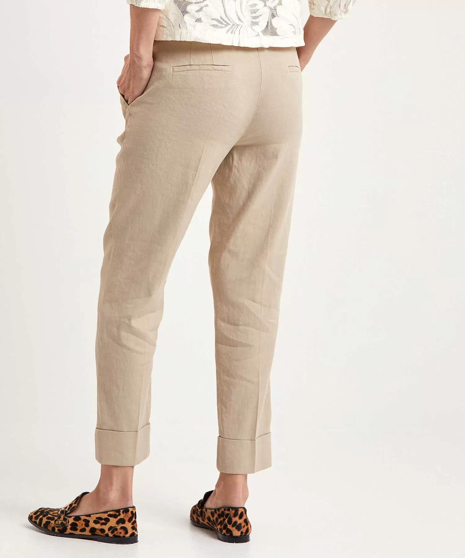 Broeken^Cambio Cropped Pantalon Linnenmix Krystal