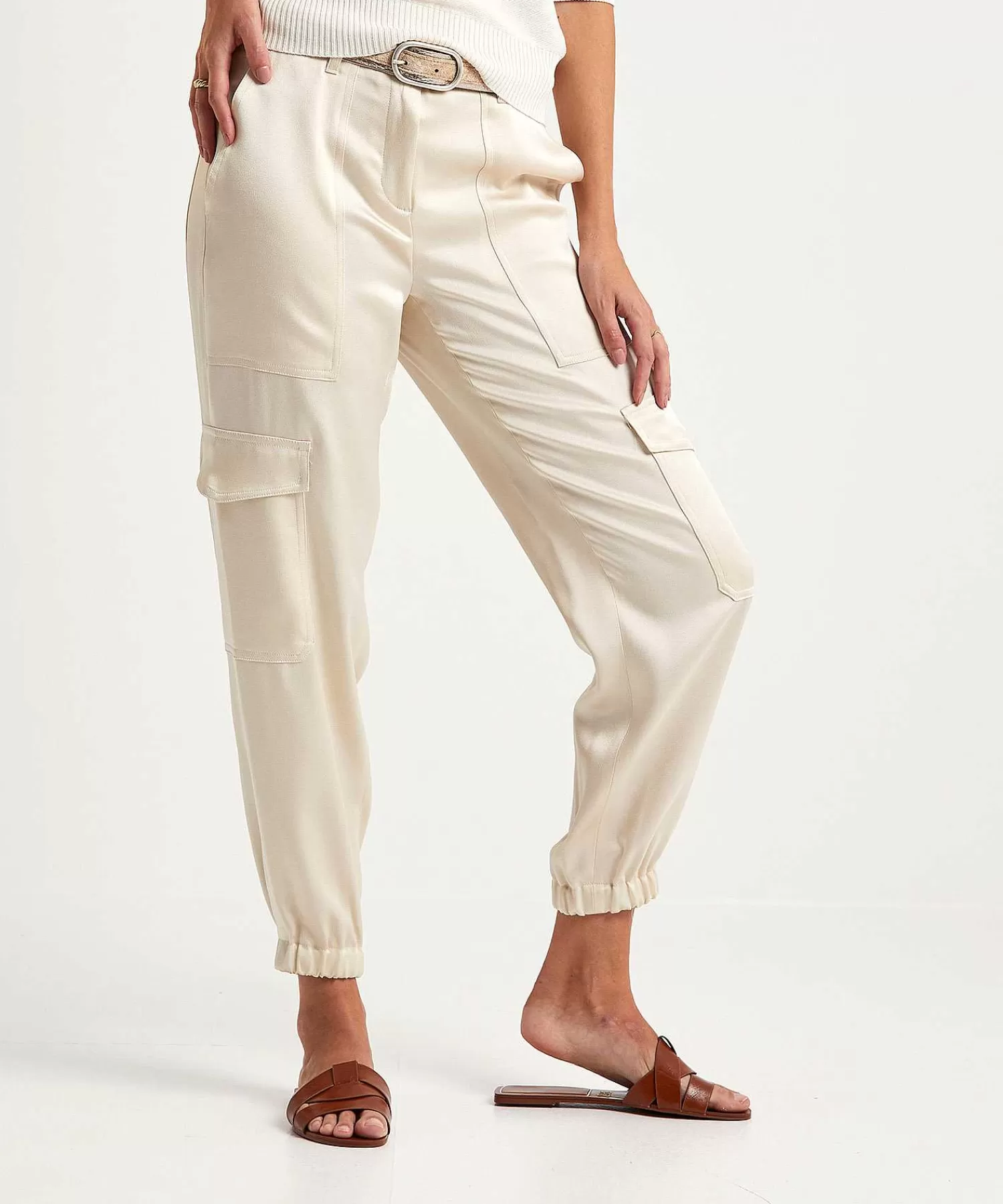 Broeken^Cambio Silky Cargo Broek Karo