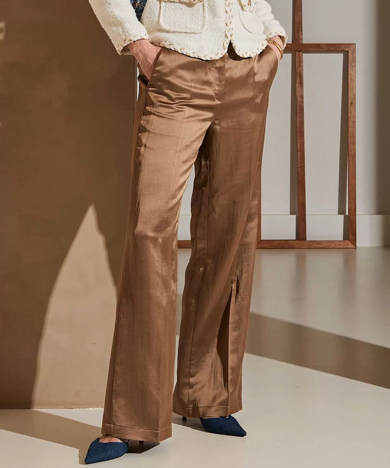 Broeken^Cambio Silky Wide Leg Broek Amelie