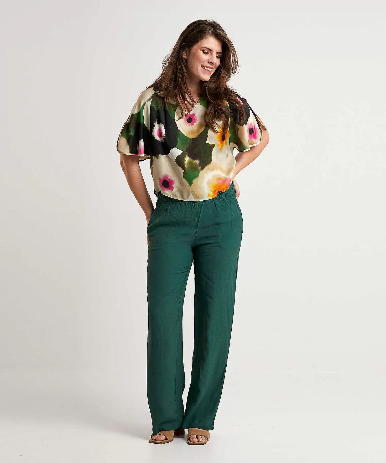 Blouses^Caroline Biss Silky Blouse Fancy Flower