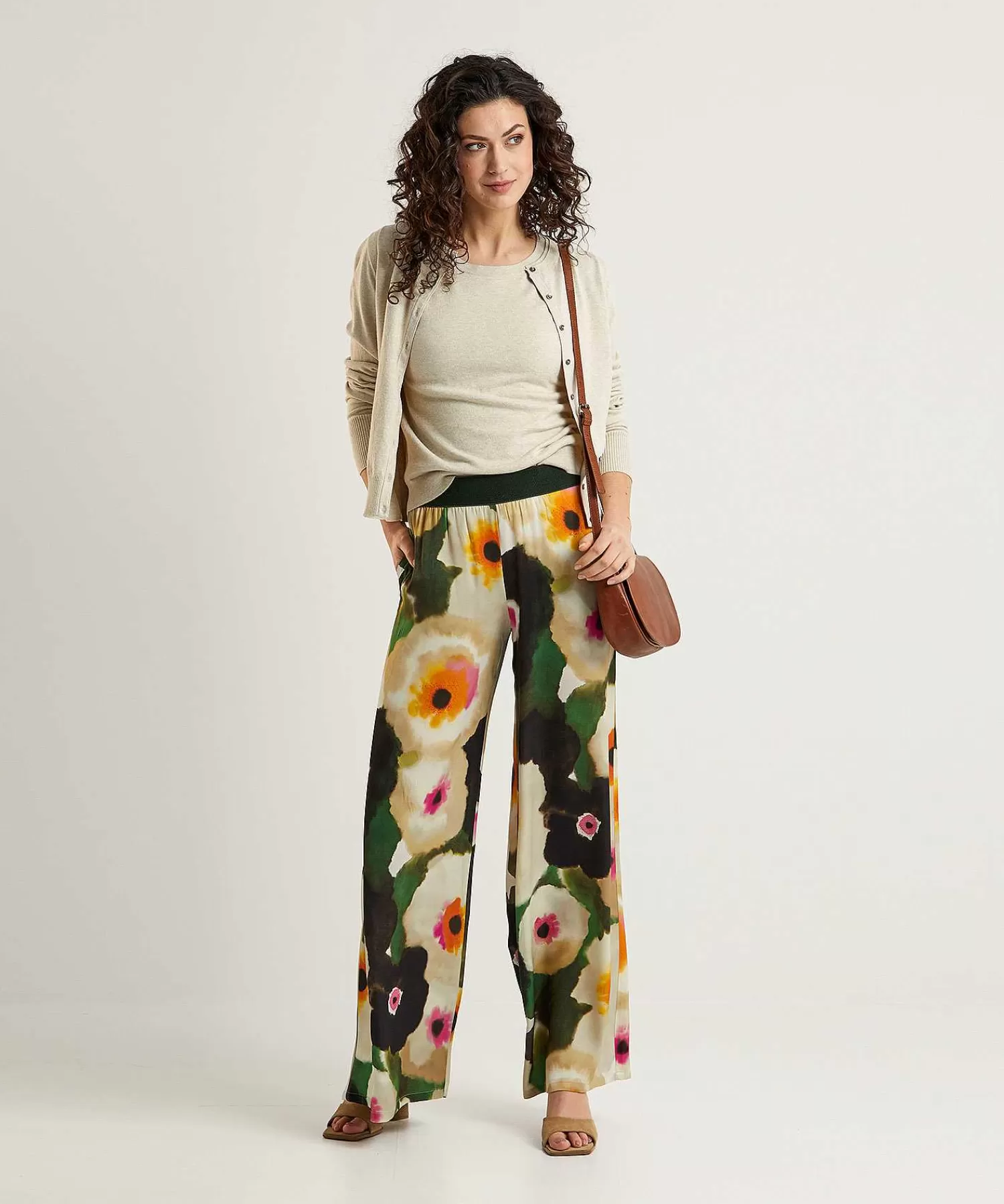 Broeken^Caroline Biss Silky Palazzo Broek Fancy Flower