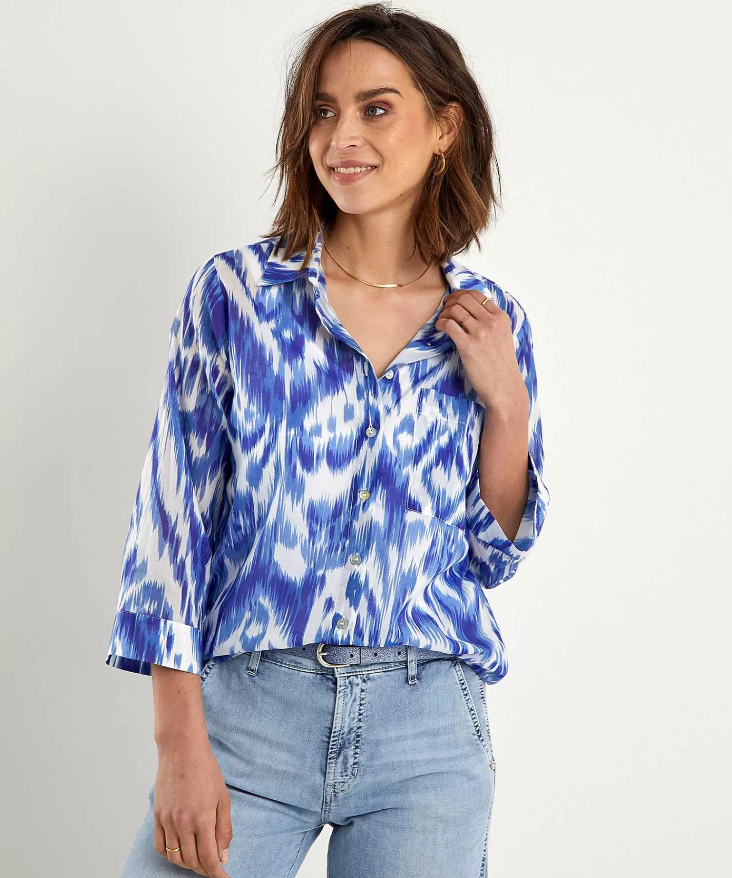 Blouses^* Cotton Voile Blouse Ikat