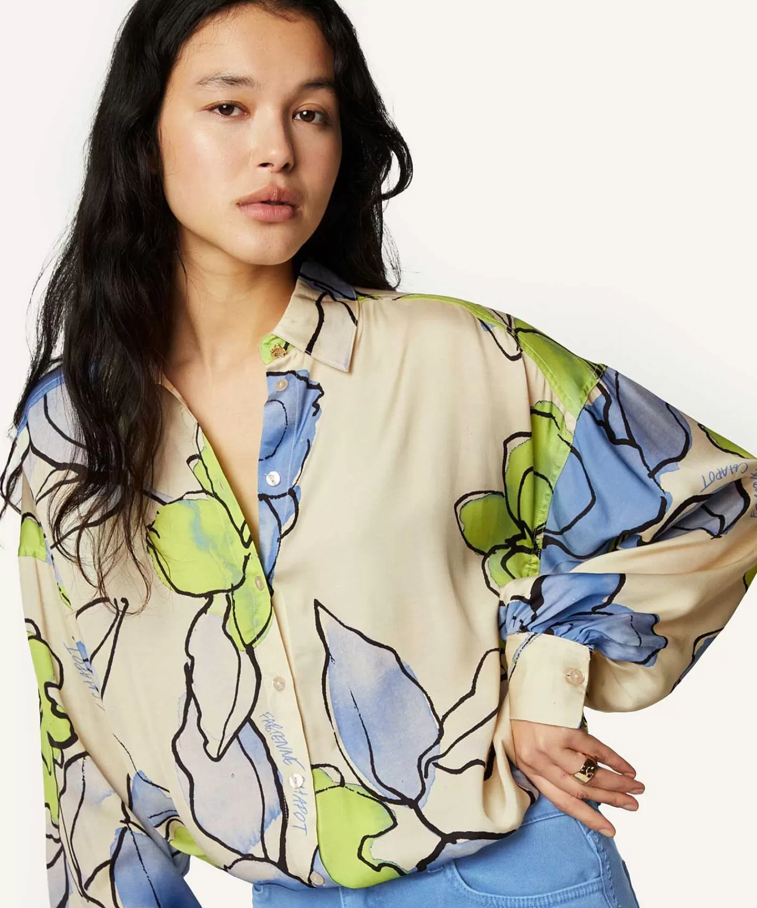 Blouses^Fabienne Chapot Silky Blouse Flowers Gabriel