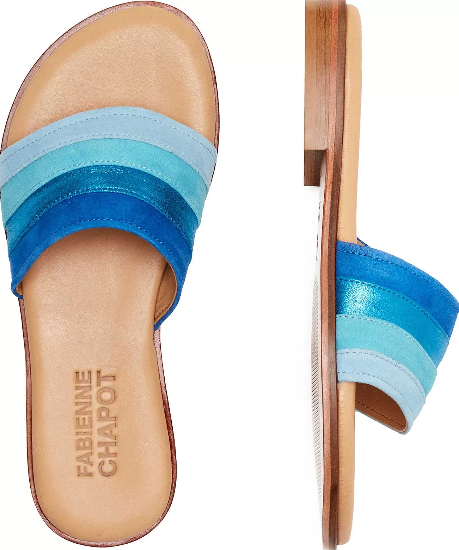 Schoenen^Fabienne Chapot Sky Blue Slipper Swirl