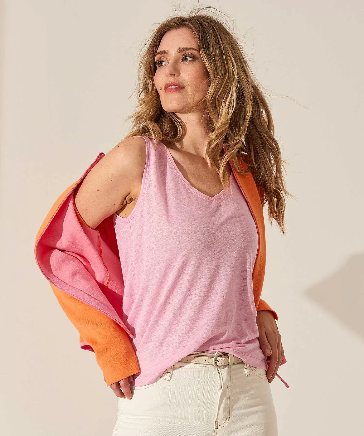 Shirts En Tops^GIULIA E TU Linnen Mouwloze Top