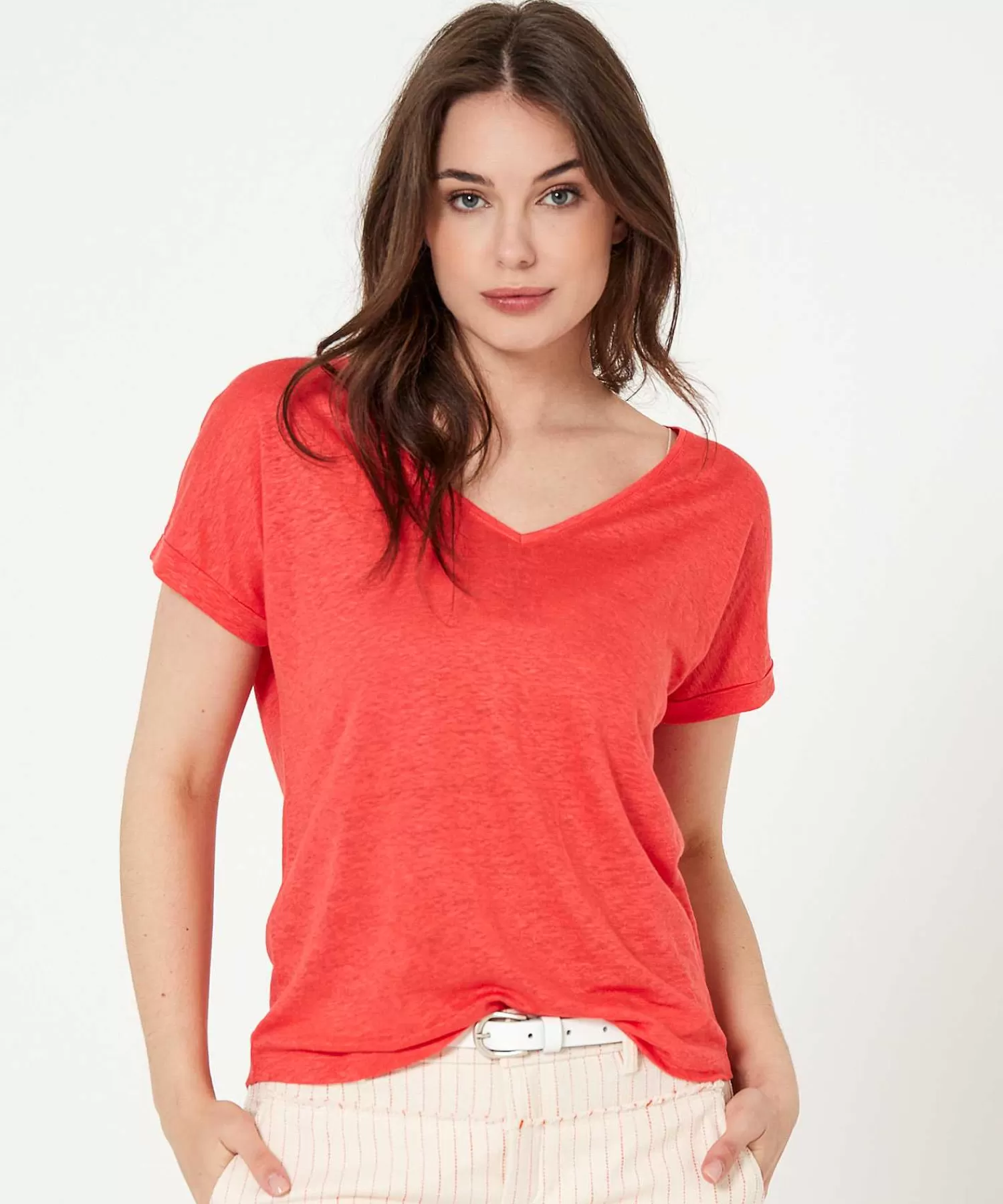 Shirts En Tops^GIULIA E TU Linnen Shirt V-Hals