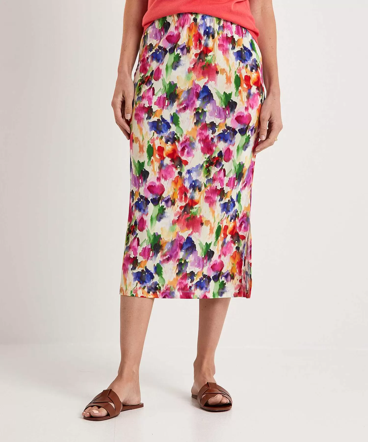 Rokken^GIULIA E TU Slinky Rok Faded Flower