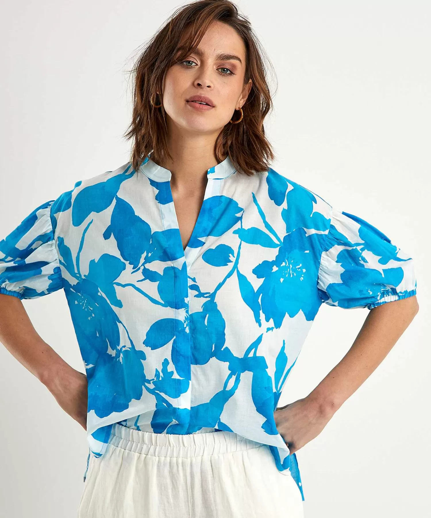 Blouses^KYRA Cotton Voile Blouse Bloemen Bea