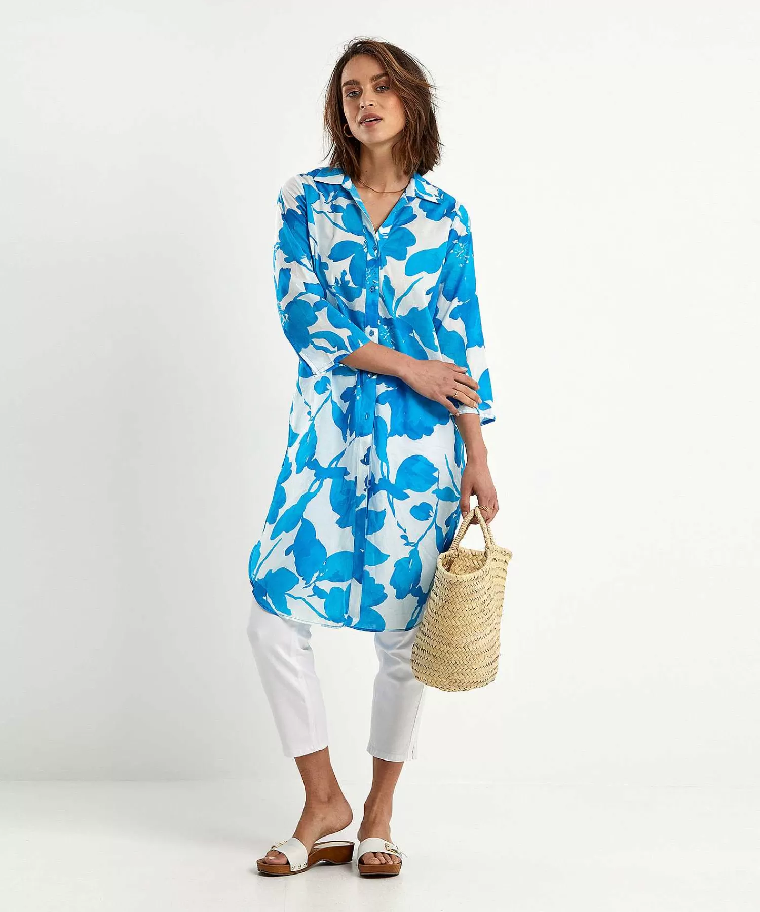 Blouses^KYRA Cotton Voile Blousejurk Bloemen Bonnie