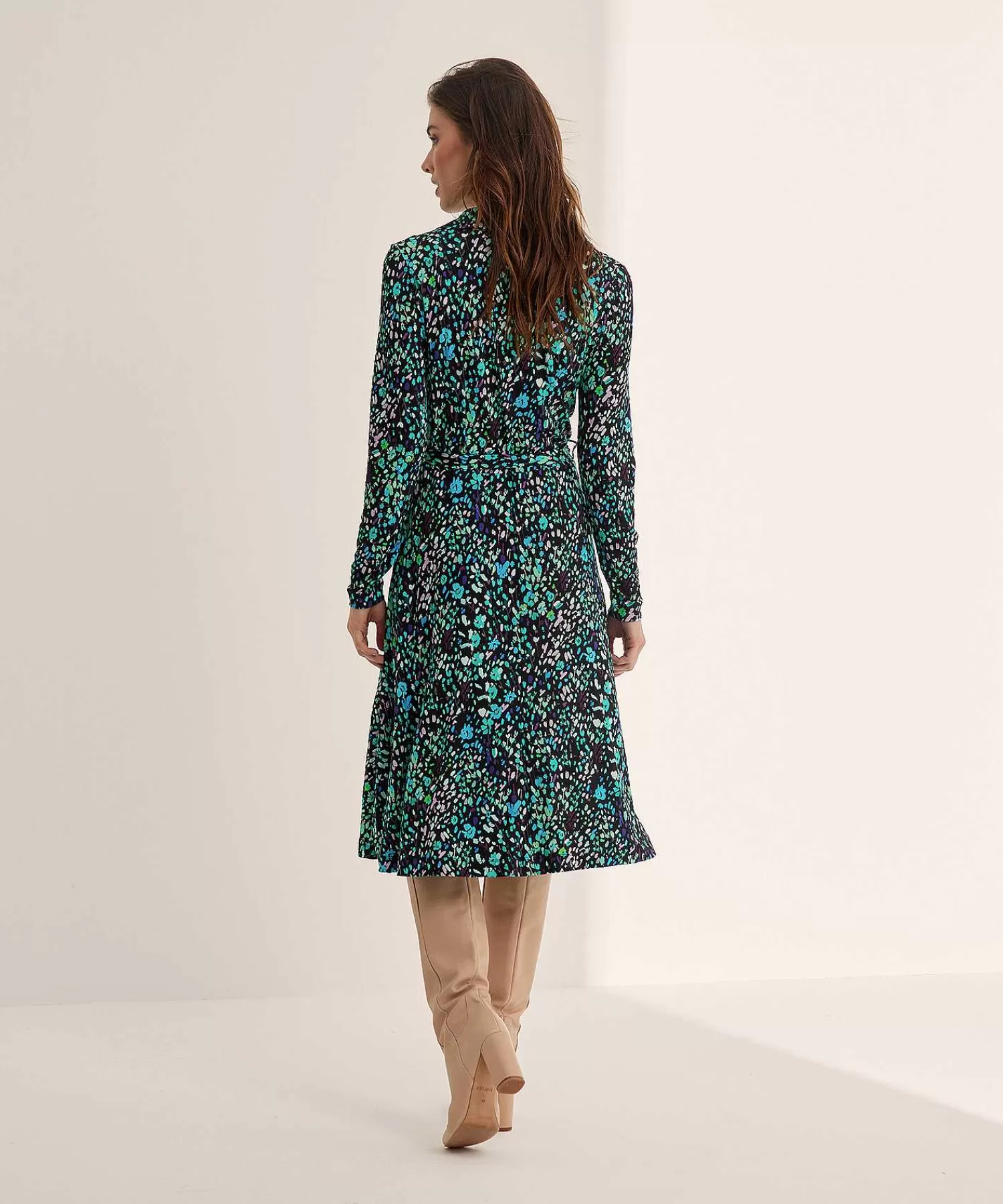 Jurken^KYRA Jurk Met Ceintuur Flower Print Jasmine