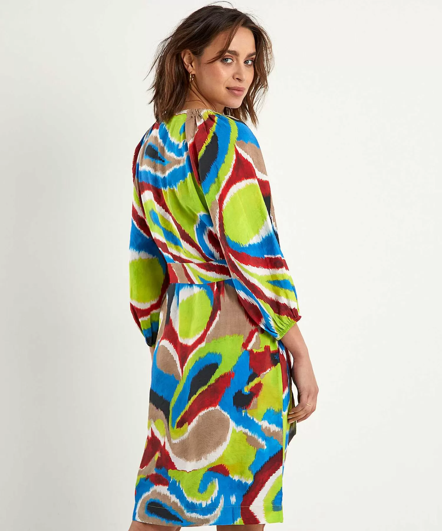 Jurken^KYRA Jurk Met Ceintuur Multicolor Esmee