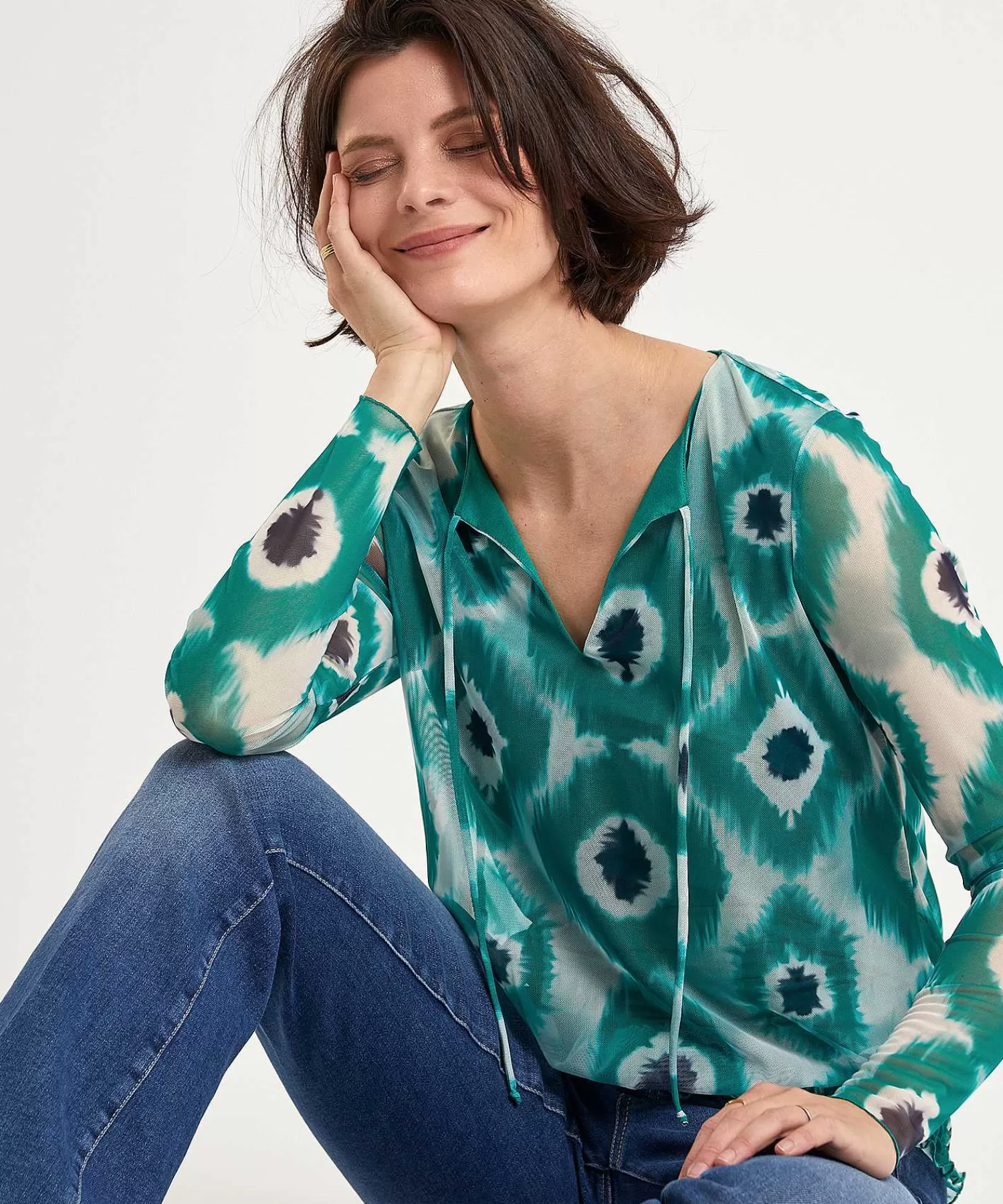 Blouses^KYRA Mesh Top Tie-Dye Simone