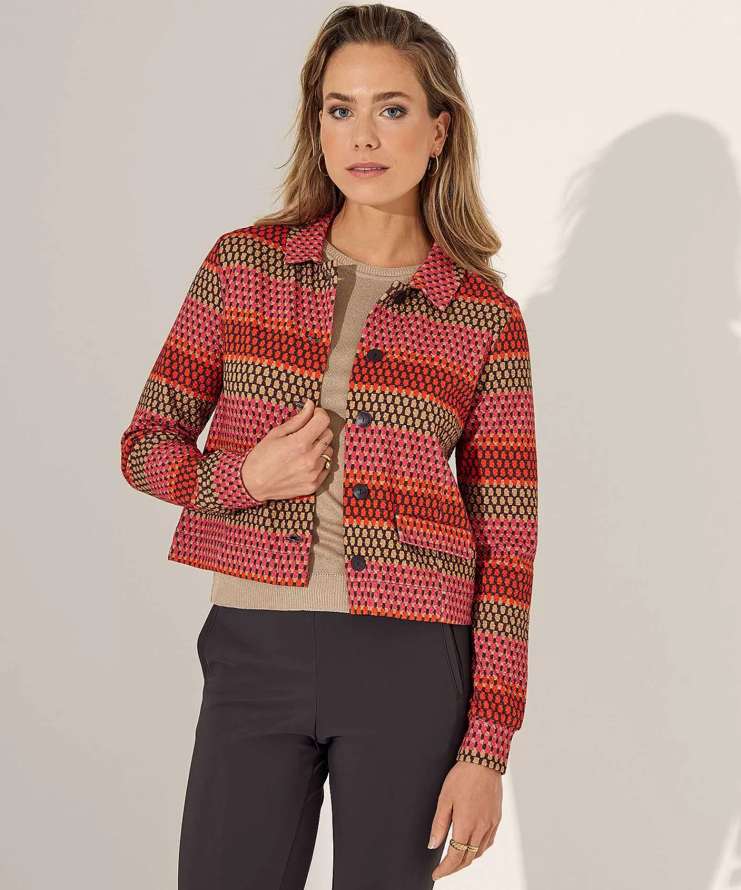 Blazers^KYRA Multicolor Structuur Jasje Leona
