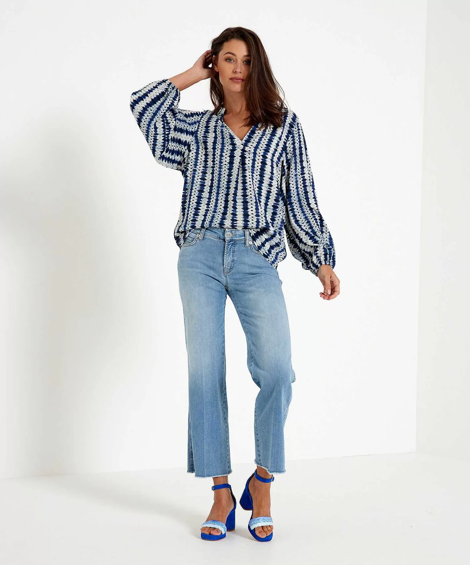 Blouses^KYRA Tie Dye Stripes Blouse Nouky