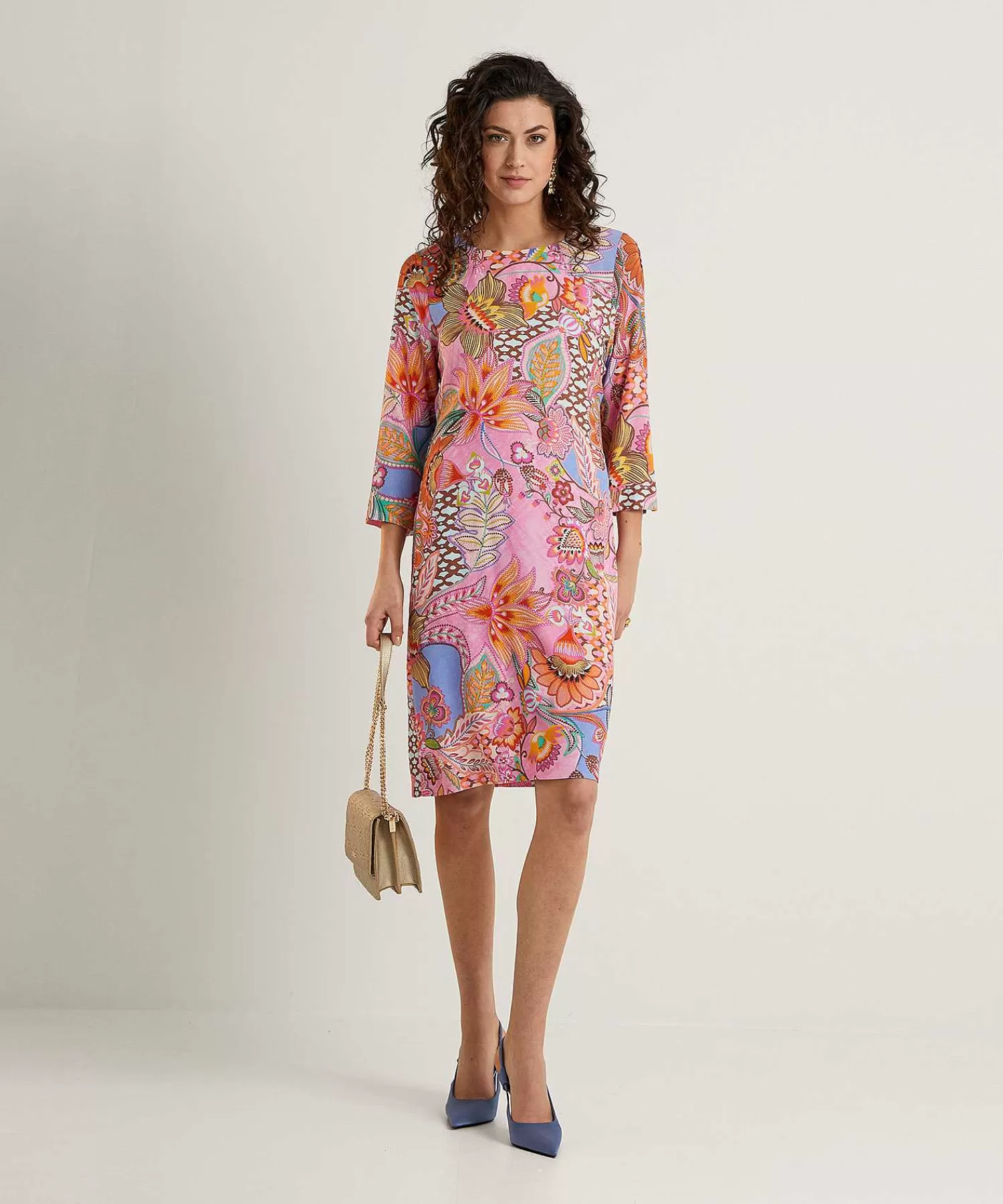 Jurken^Louis and Mia Crepe Jurk Multiflower