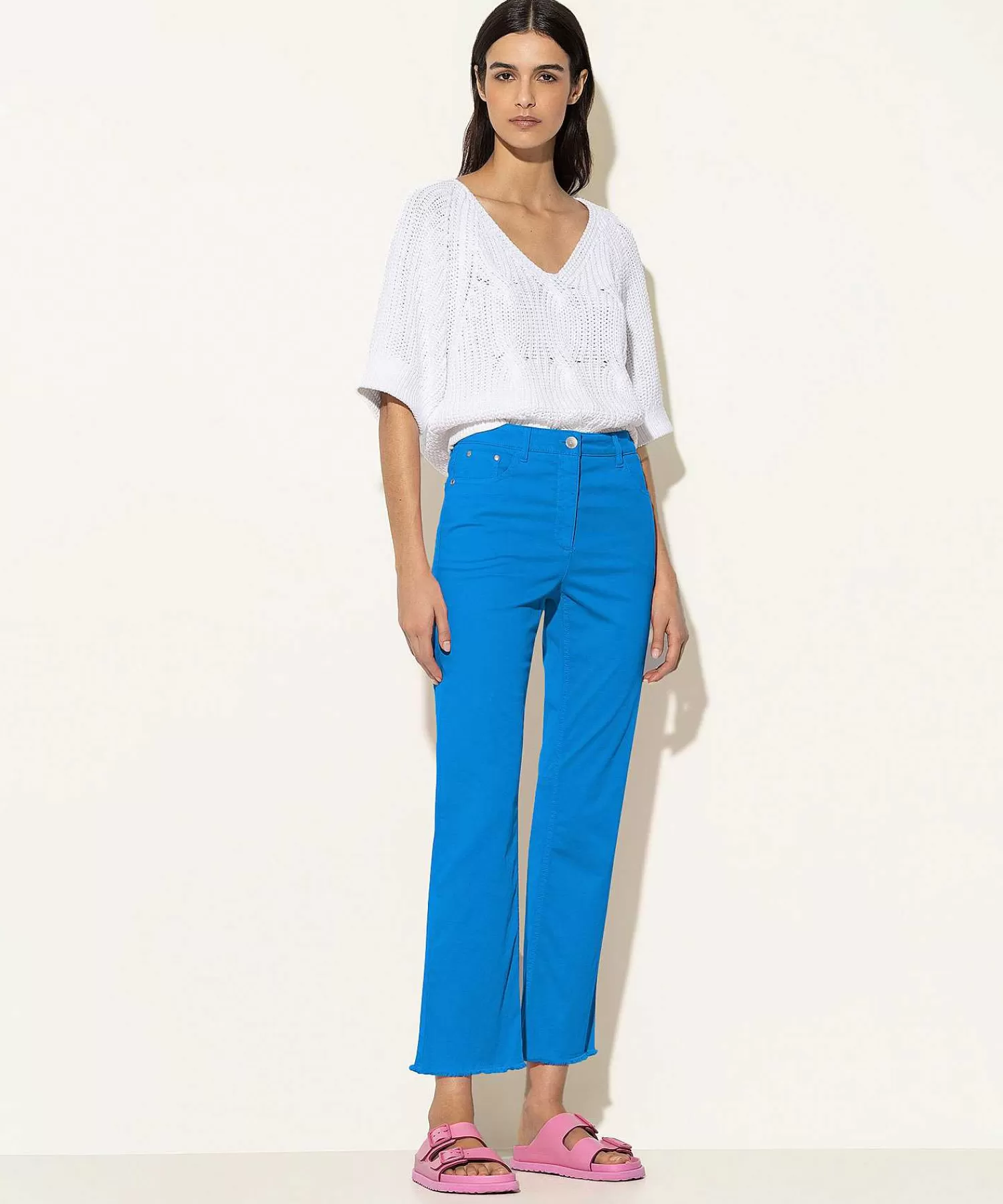 Jeans^Luisa Cerano Kick Flare Broek Soft Cotton