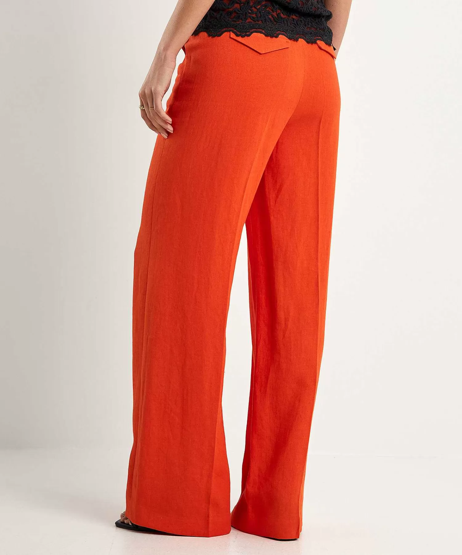 Broeken^Luisa Cerano Linnenmix Wide Leg Broek