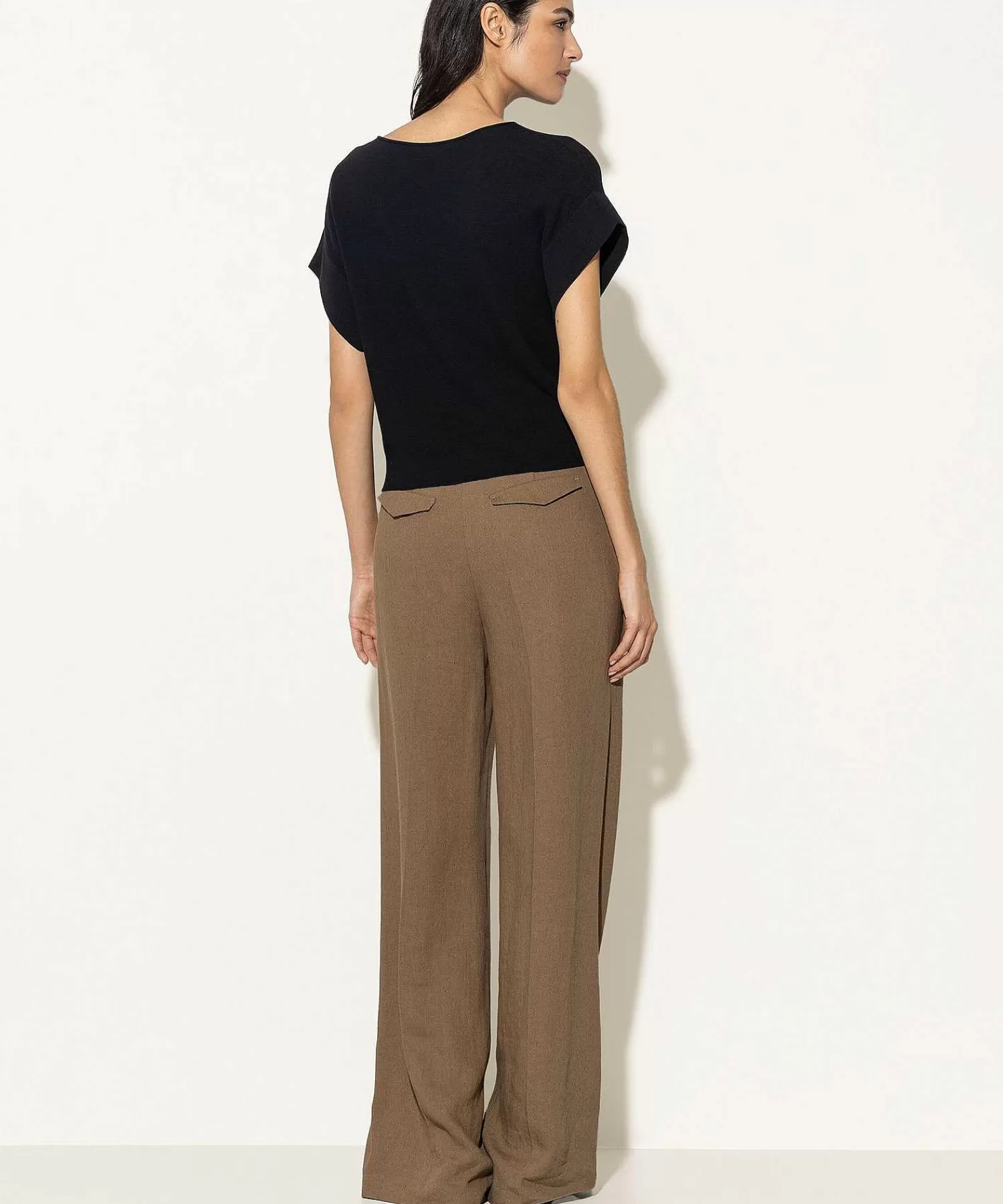 Broeken^Luisa Cerano Linnenmix Wide Leg Broek