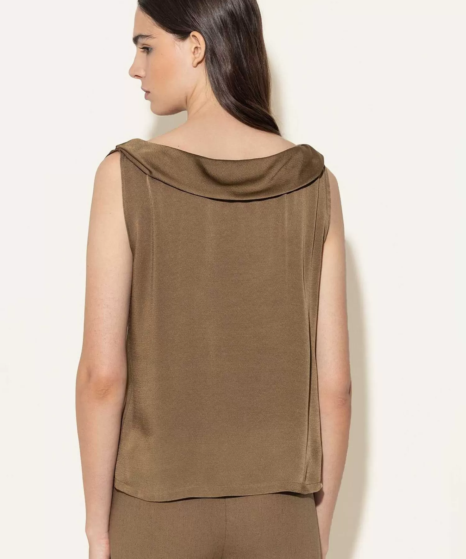 Blouses^Luisa Cerano Silky Top Met Watervalhals