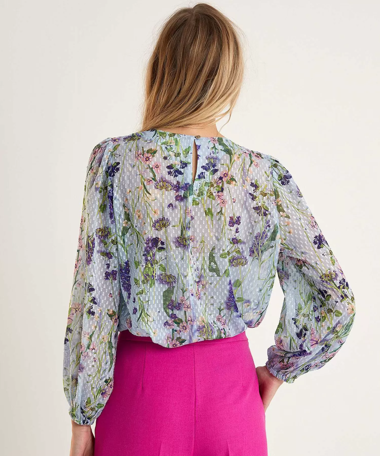 Blouses^Marc Cain Collections Marc Cain Blouse Bloemenprint Met Roezelrandje