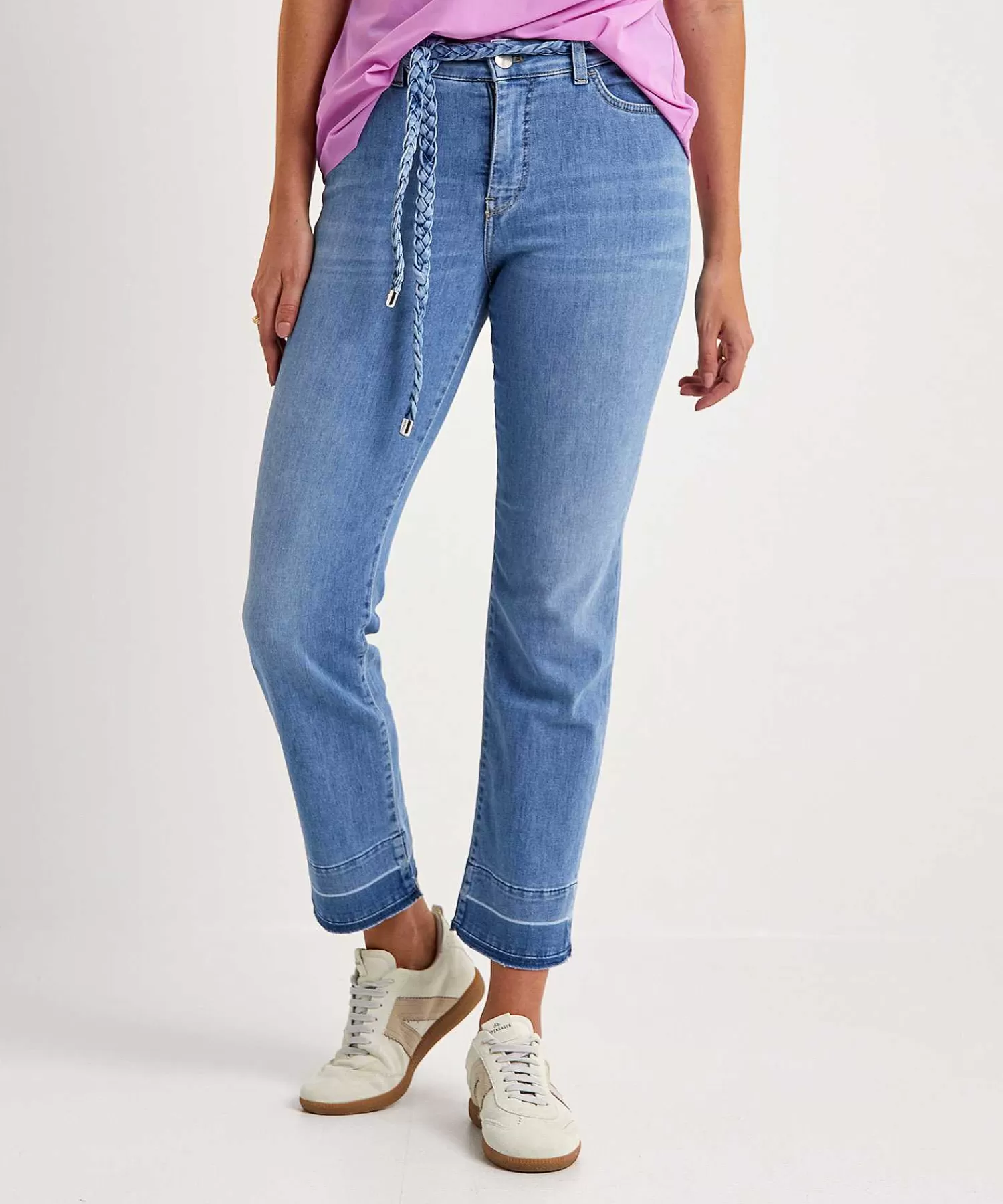 Jeans^Marc Cain Collections Marc Cain Kick Flare Jeans Met Vlechtceintuur Fyli