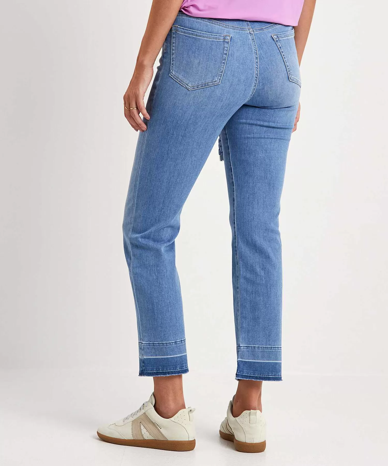 Jeans^Marc Cain Collections Marc Cain Kick Flare Jeans Met Vlechtceintuur Fyli