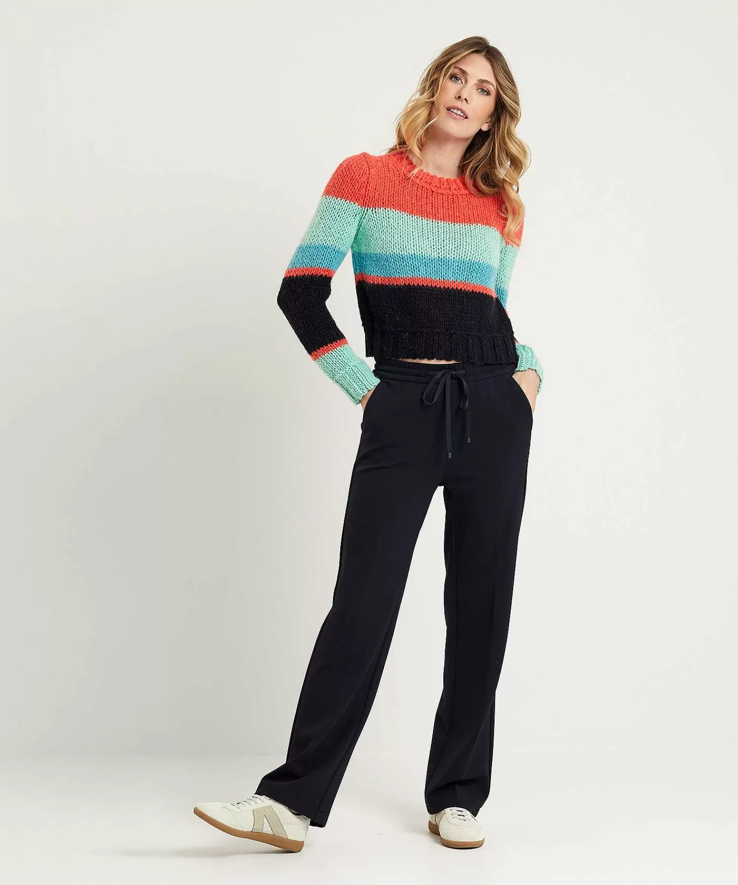 Truien^Marc Cain Collections Marc Cain Korte Colorblock Trui