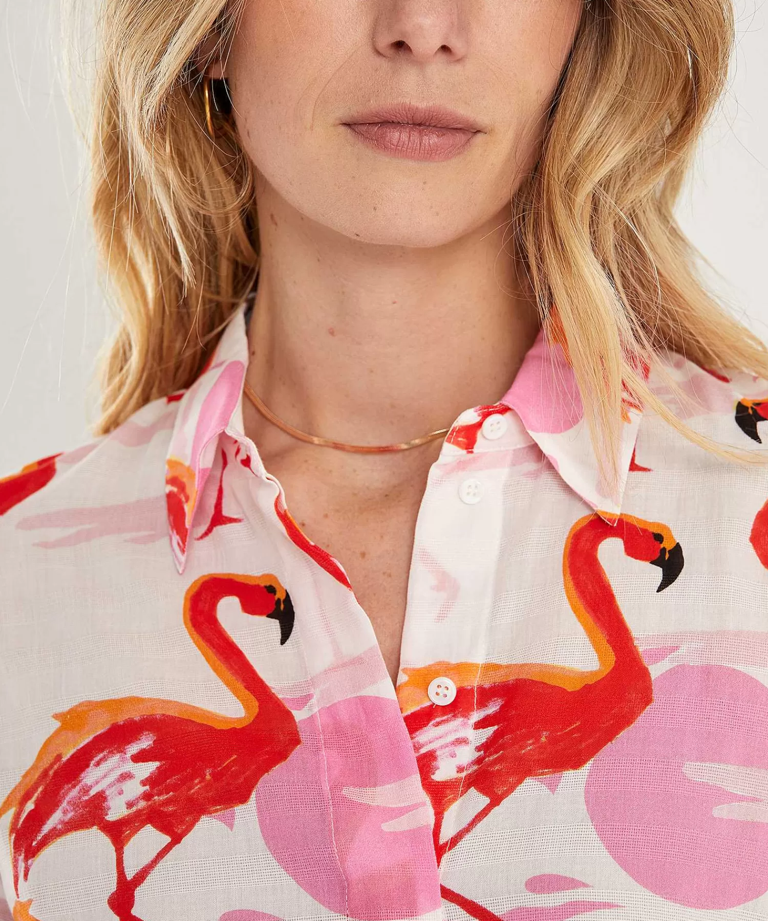 Blouses^Marc Cain Additions Marc Cain Lange Cotton Voile Blouse Flamingo