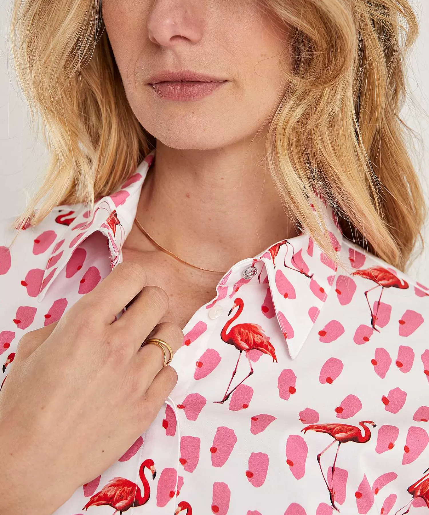 Blouses^Marc Cain Additions Marc Cain Poplin Blouse Flamingo