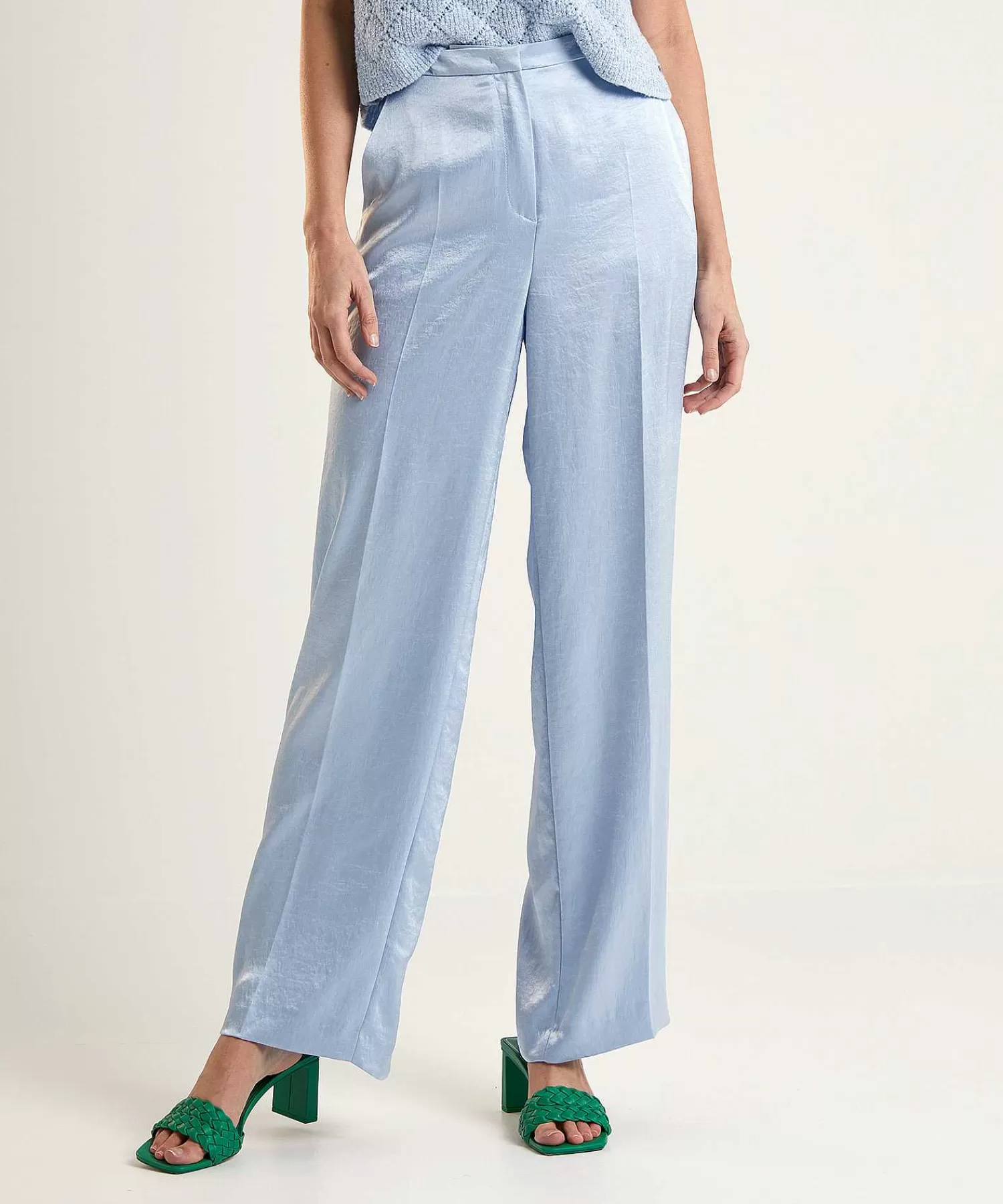 Broeken^Marc Cain Collections Marc Cain Silky Wide Leg Broek Wukari