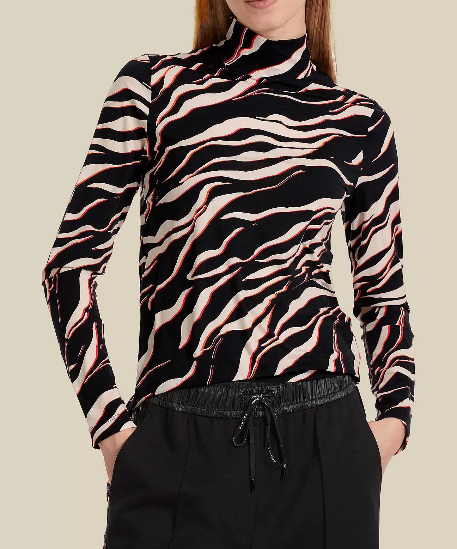 Shirts En Tops^Marc Cain Sports Colshirt Zebraprint Panty-Feel