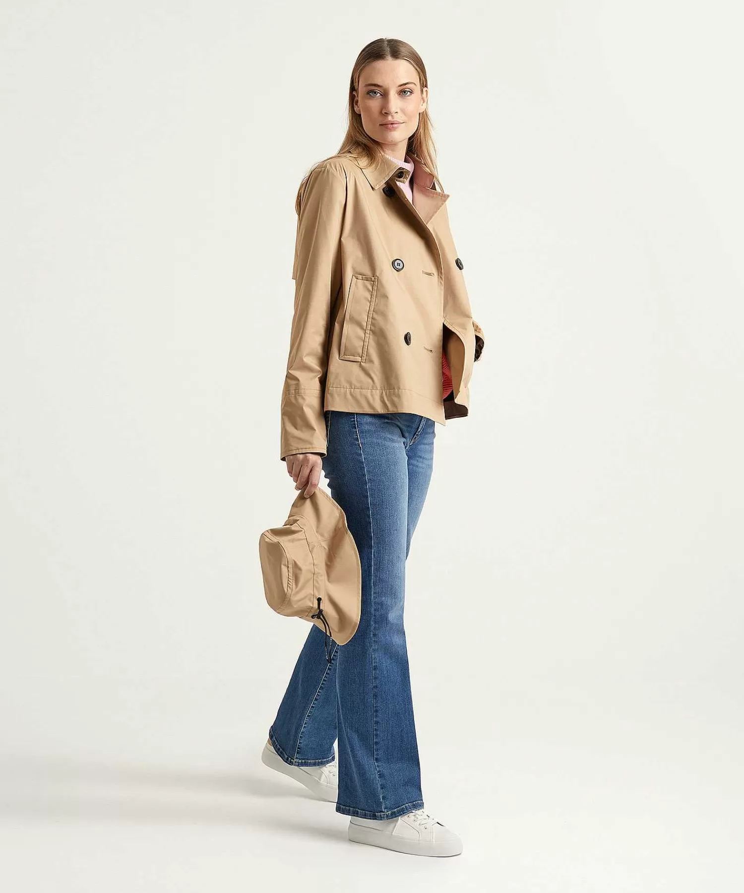 Jassen^Marc Cain Sports Kort Jack Double-Breasted Met Vissershoedje