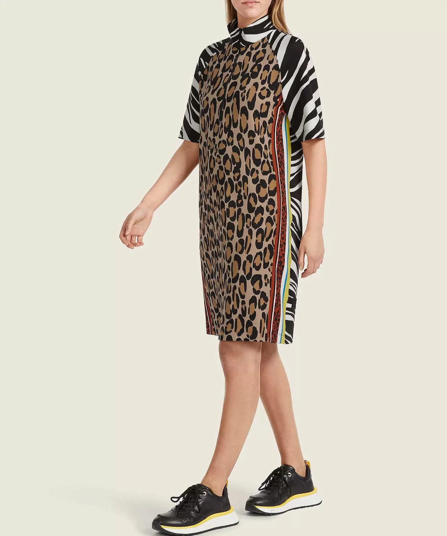Jurken^Marc Cain Sports Scuba Jurk Met Rits Mixed Animal