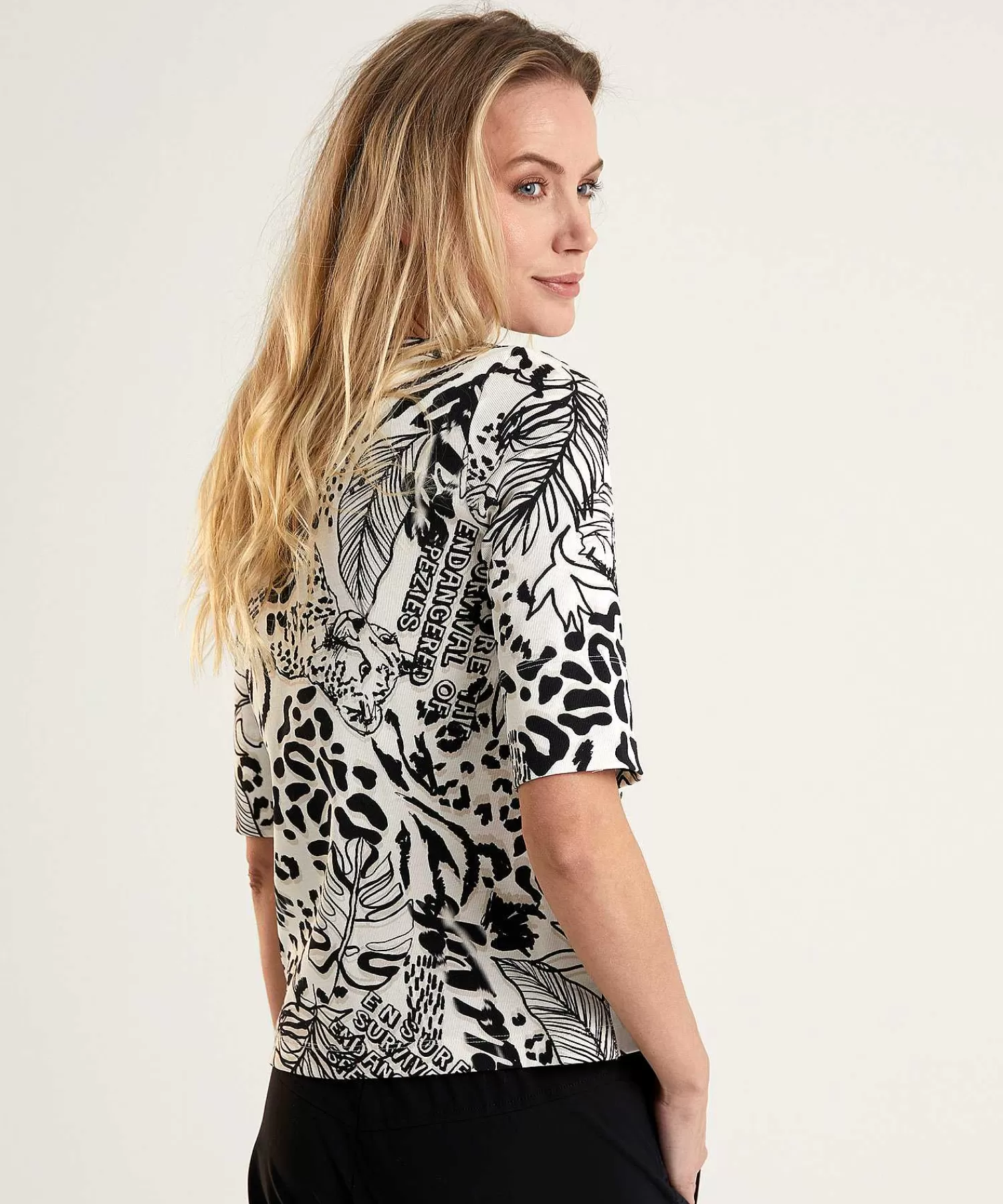 Shirts En Tops^Marc Cain Sports Shirt Ribjersey Jungleprint