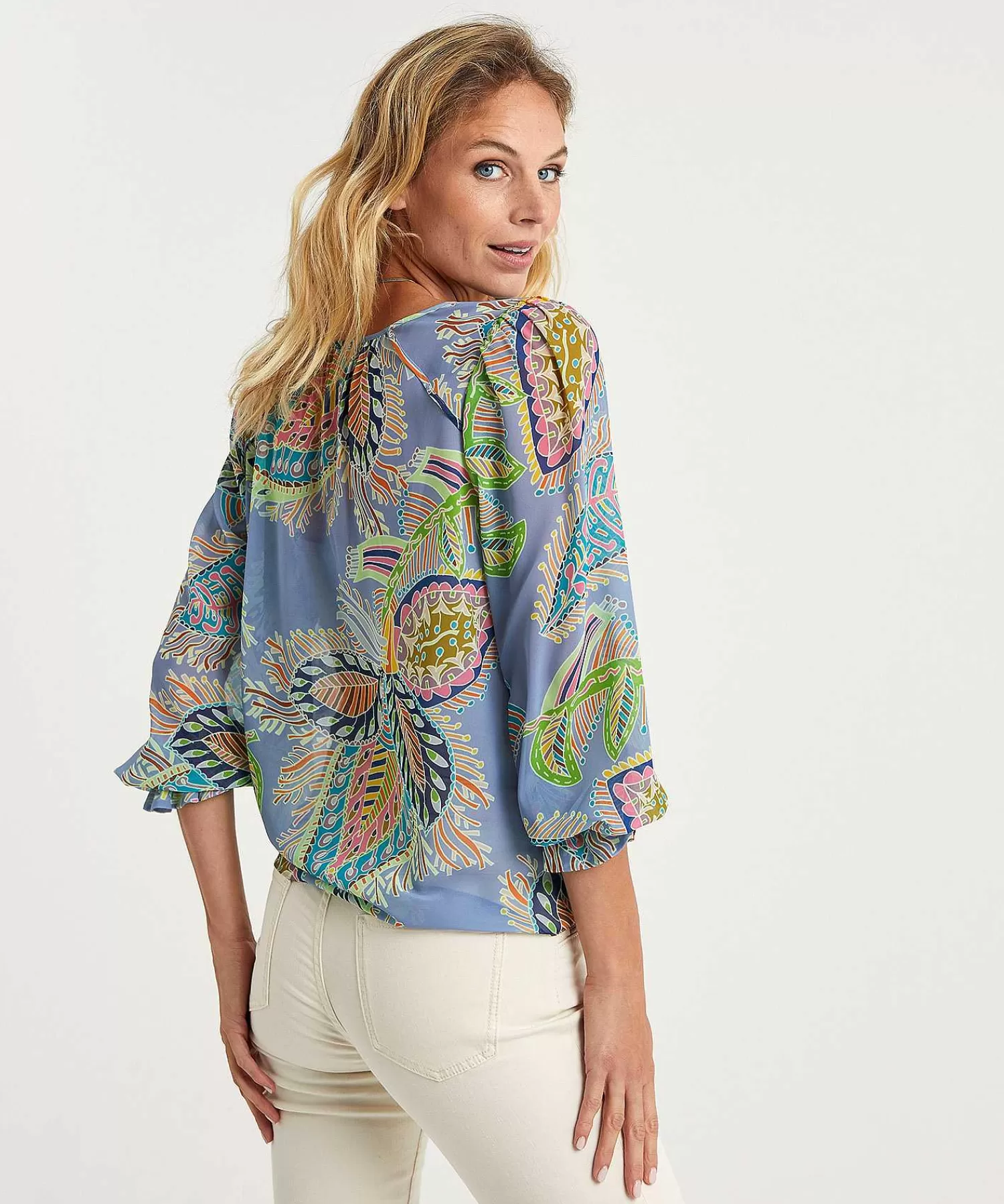 Blouses^Marc Cain Collections Marc Cain Voile Blouse Multicolor Bladprint