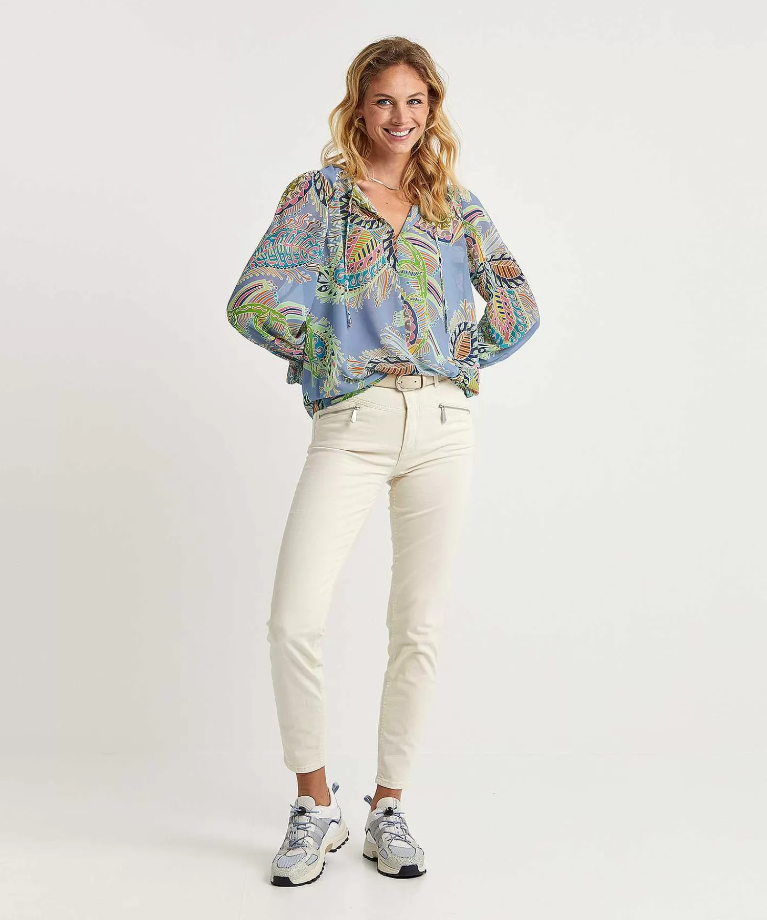 Blouses^Marc Cain Collections Marc Cain Voile Blouse Multicolor Bladprint