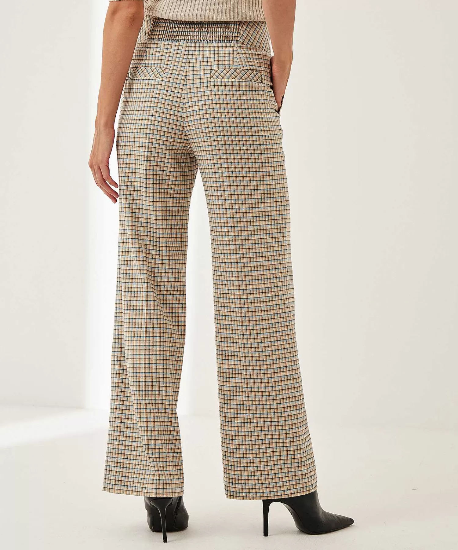 Broeken^Marc Cain Collections Marc Cain Wide Leg Broek Ruitmotief Waxhaw