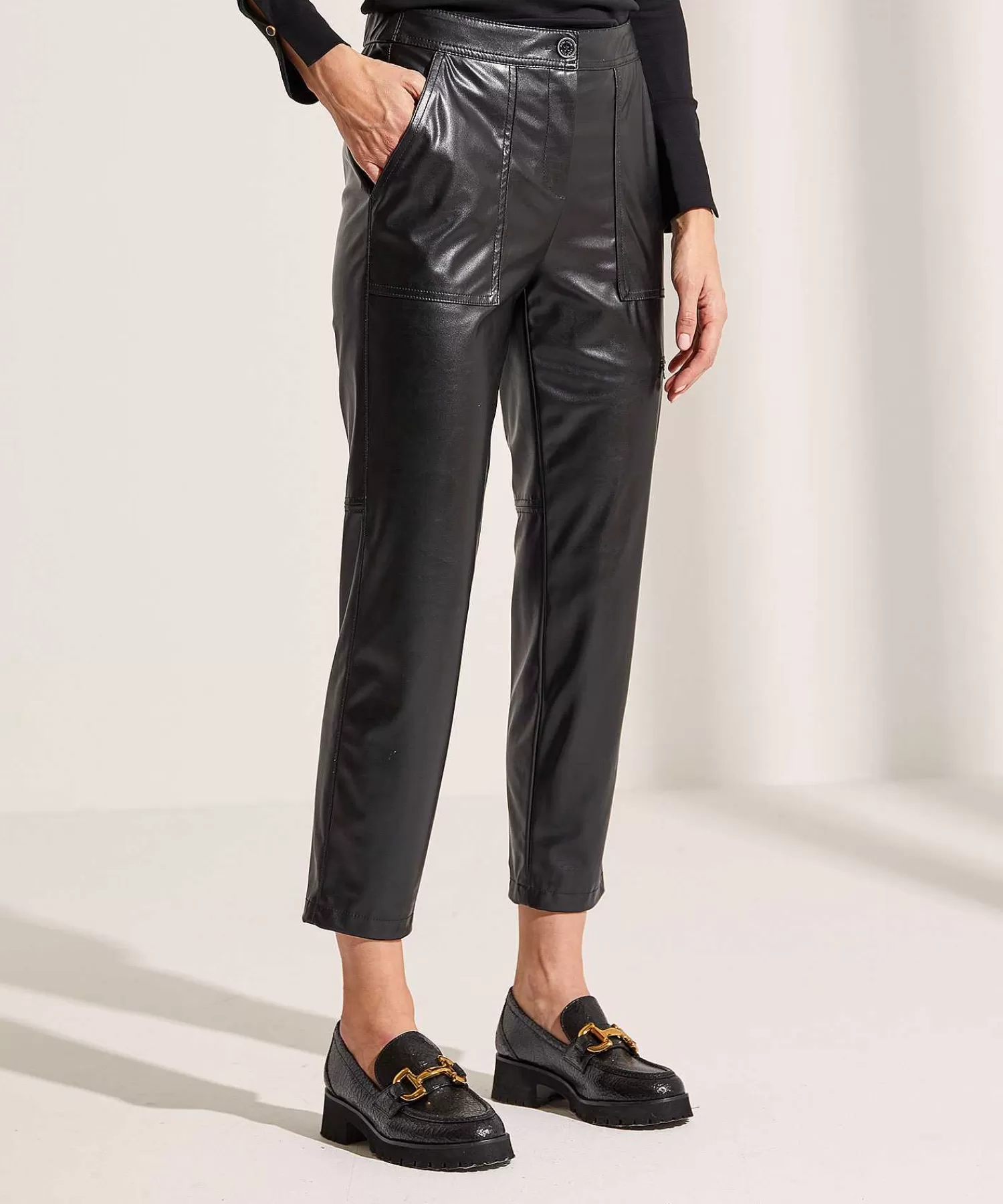 Broeken^Marc Cain Sports Marc Cain Worker Broek Vegan Leather Rikaze