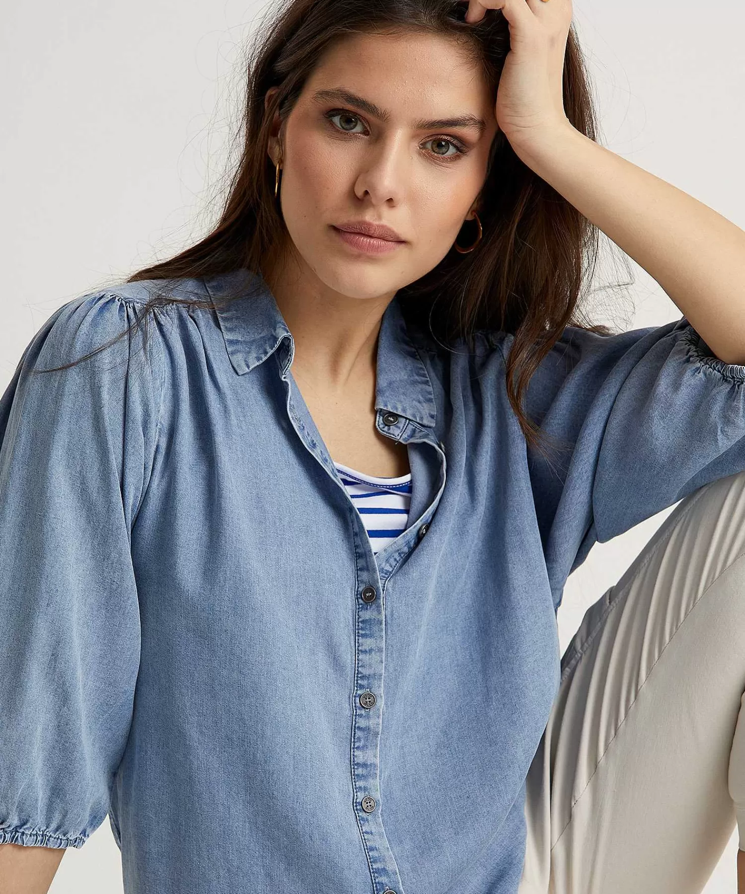 Blouses^Moscow Soft Denim Blouse Jordy