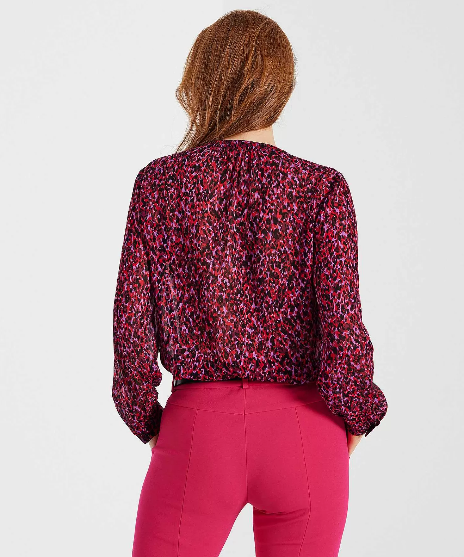 Blouses^OUI Blouse Crepe Voile Animalprint