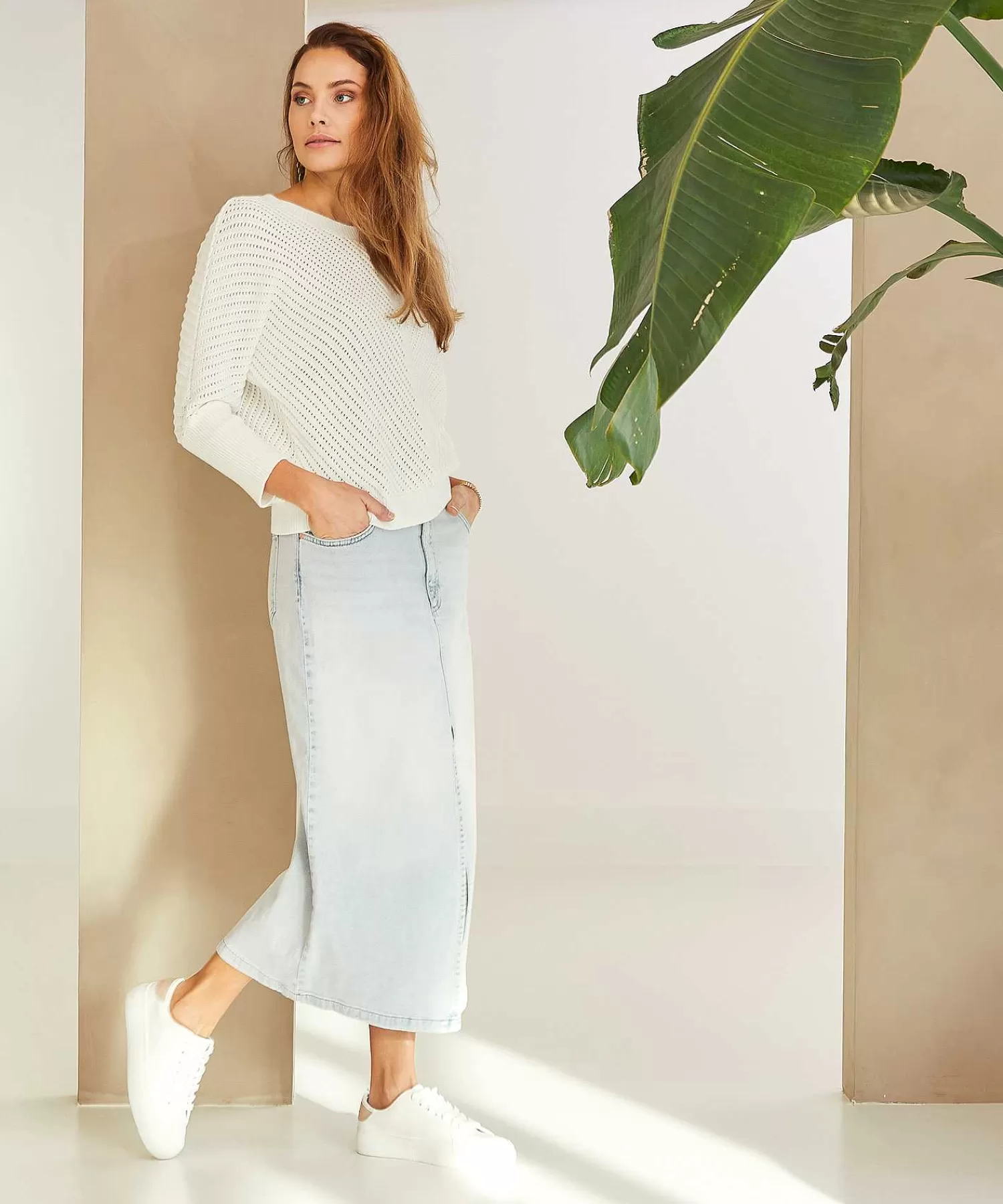 Rokken^OUI Denim Rok Met Split