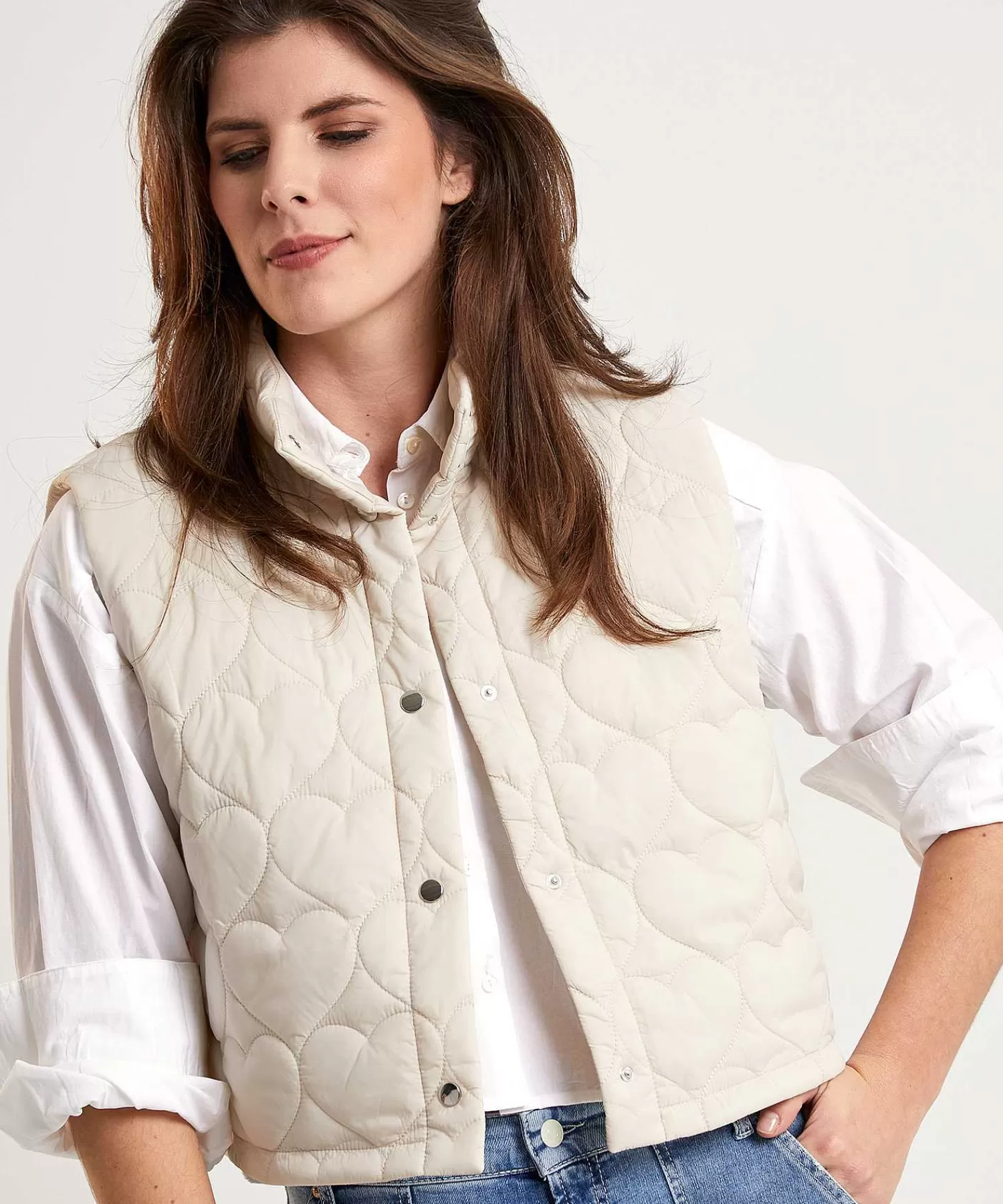 Vesten^OUI Korte Bodywarmer Hartjes