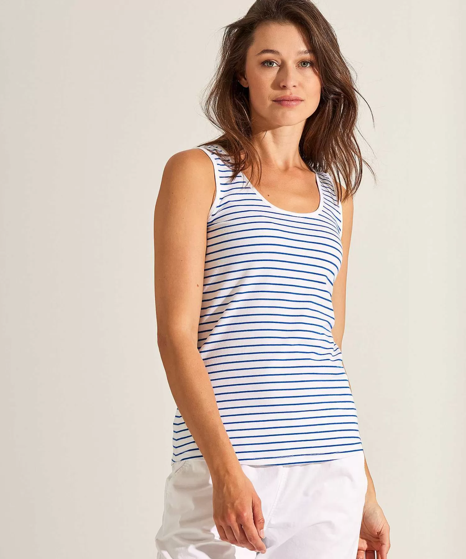 Shirts En Tops^OUI Singlet Met Streepje