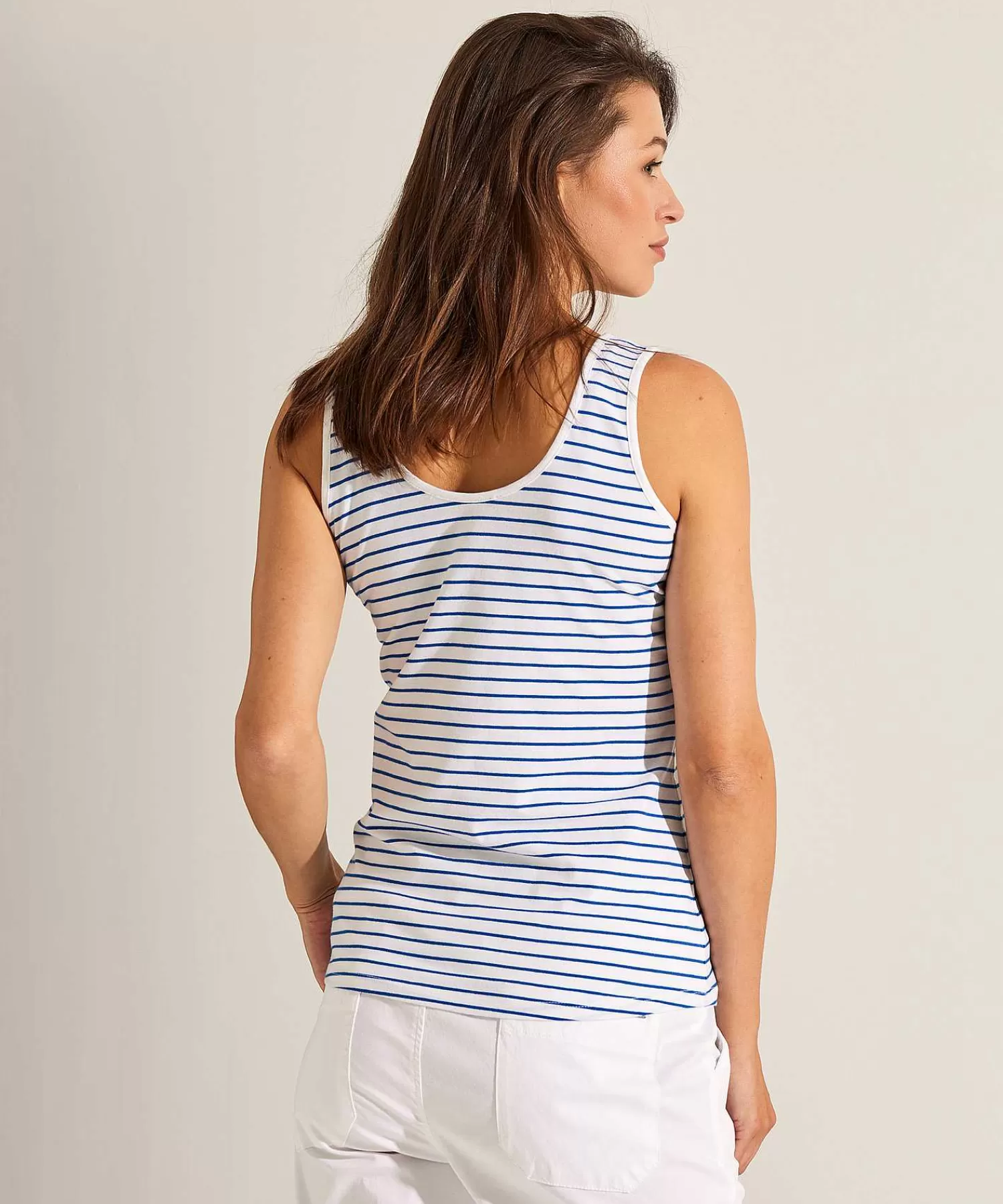 Shirts En Tops^OUI Singlet Met Streepje