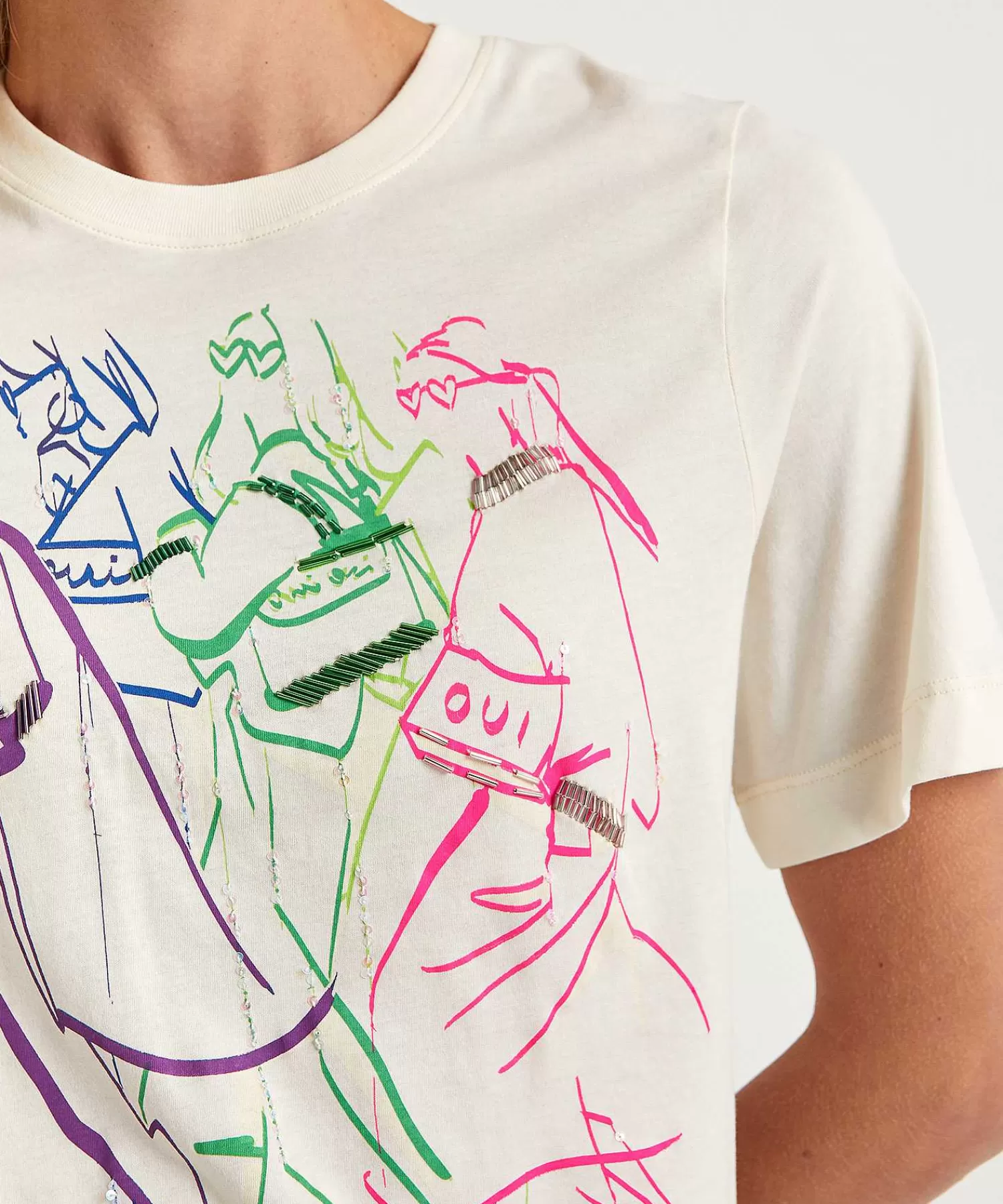 Shirts En Tops^OUI T-Shirt Fashionprint Kraaltjes Multicolor