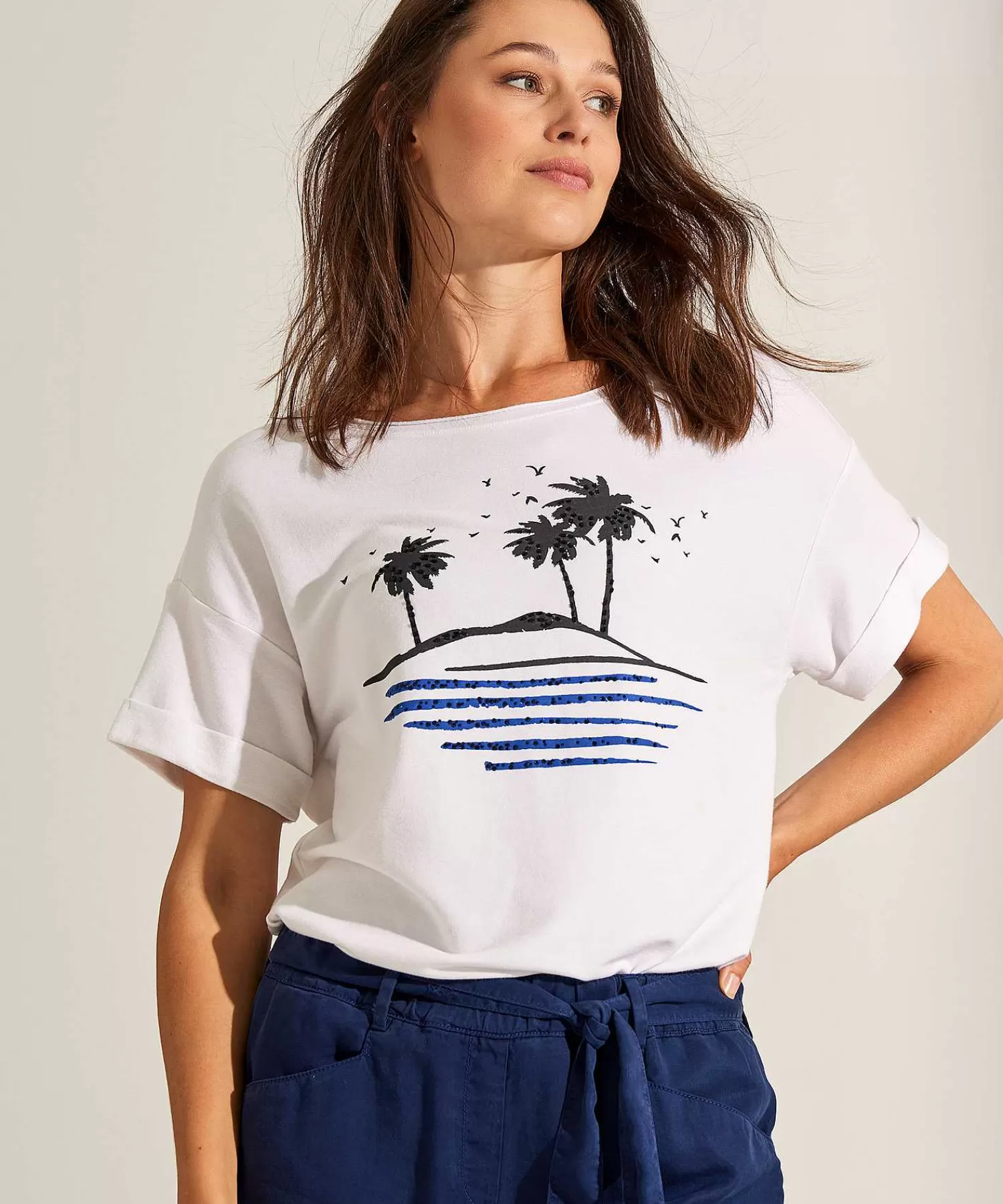 Shirts En Tops^OUI T-Shirt Palmbomen Kraaltjes